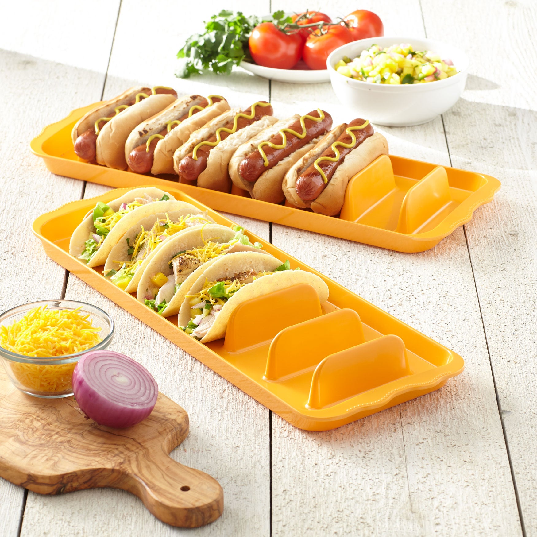 Hot Dog Trays, Set of 2 Outdoor Entertaining Brylane Home