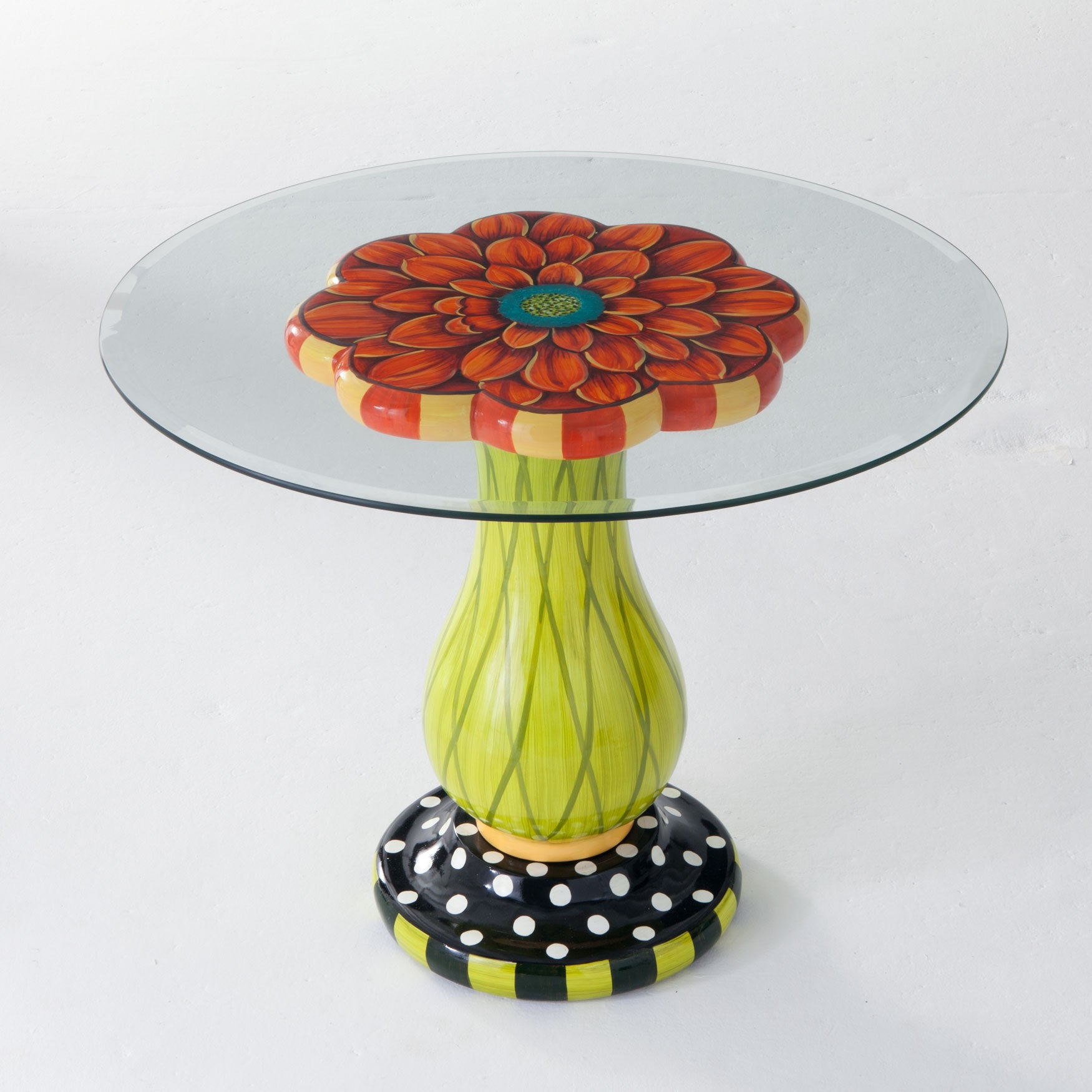 Glass-Top Flower Table| Coffee, End & Side Tables ...