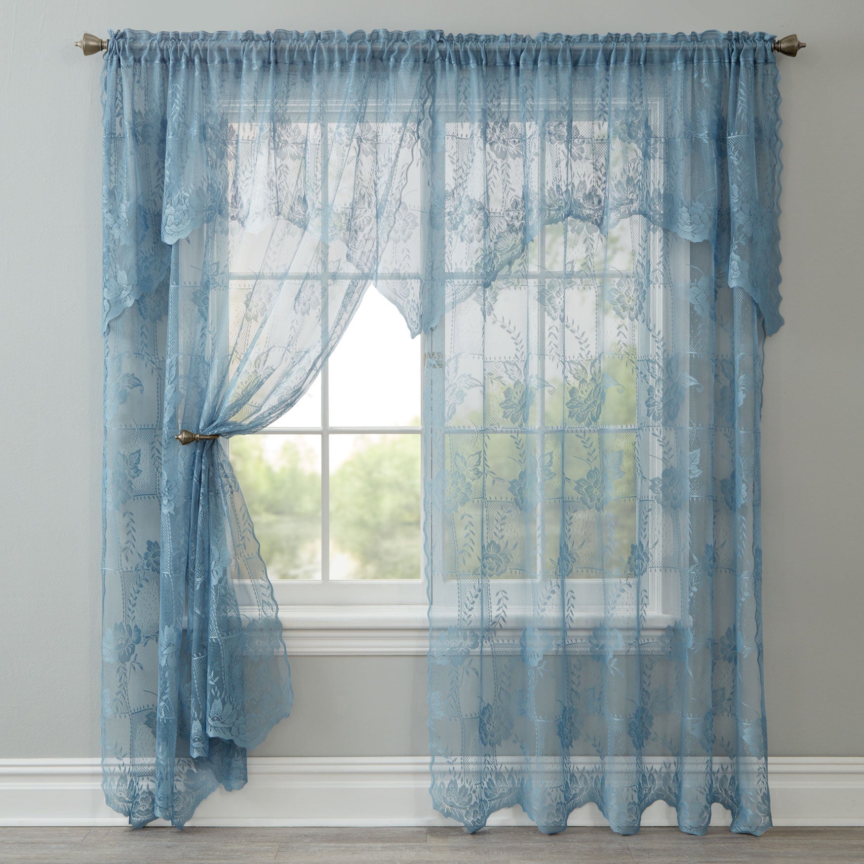 Bh Studio Ella Floral Lace Panel With Attached Valance