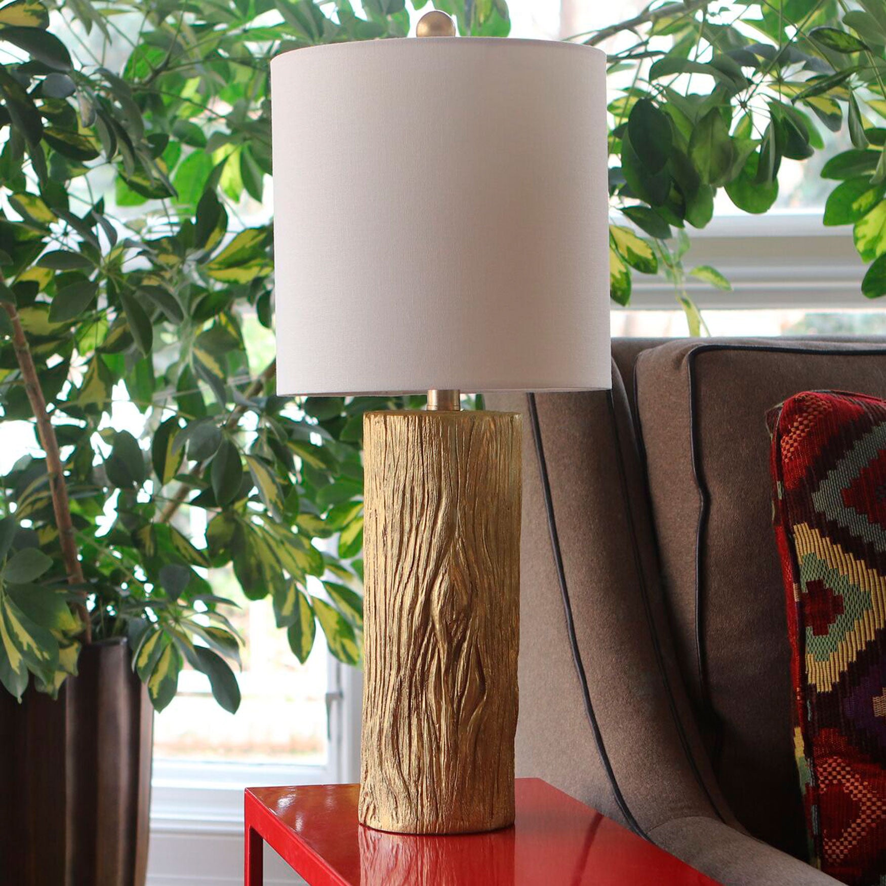 Olea Gold Leaf Table Lamp| Table Lamps | Brylane Home