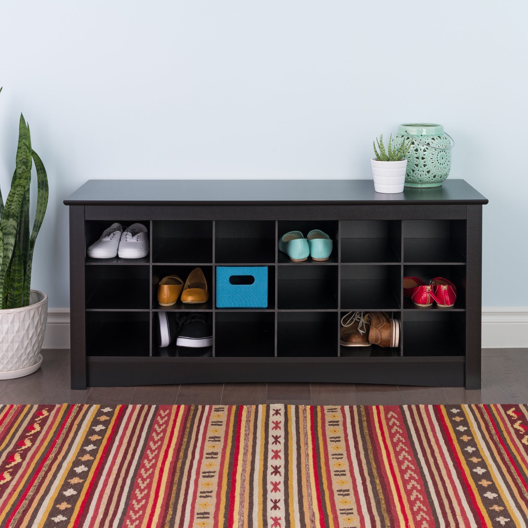 18 Pair Shoe Storage Cubby Bench Closet Space Savers Brylane Home