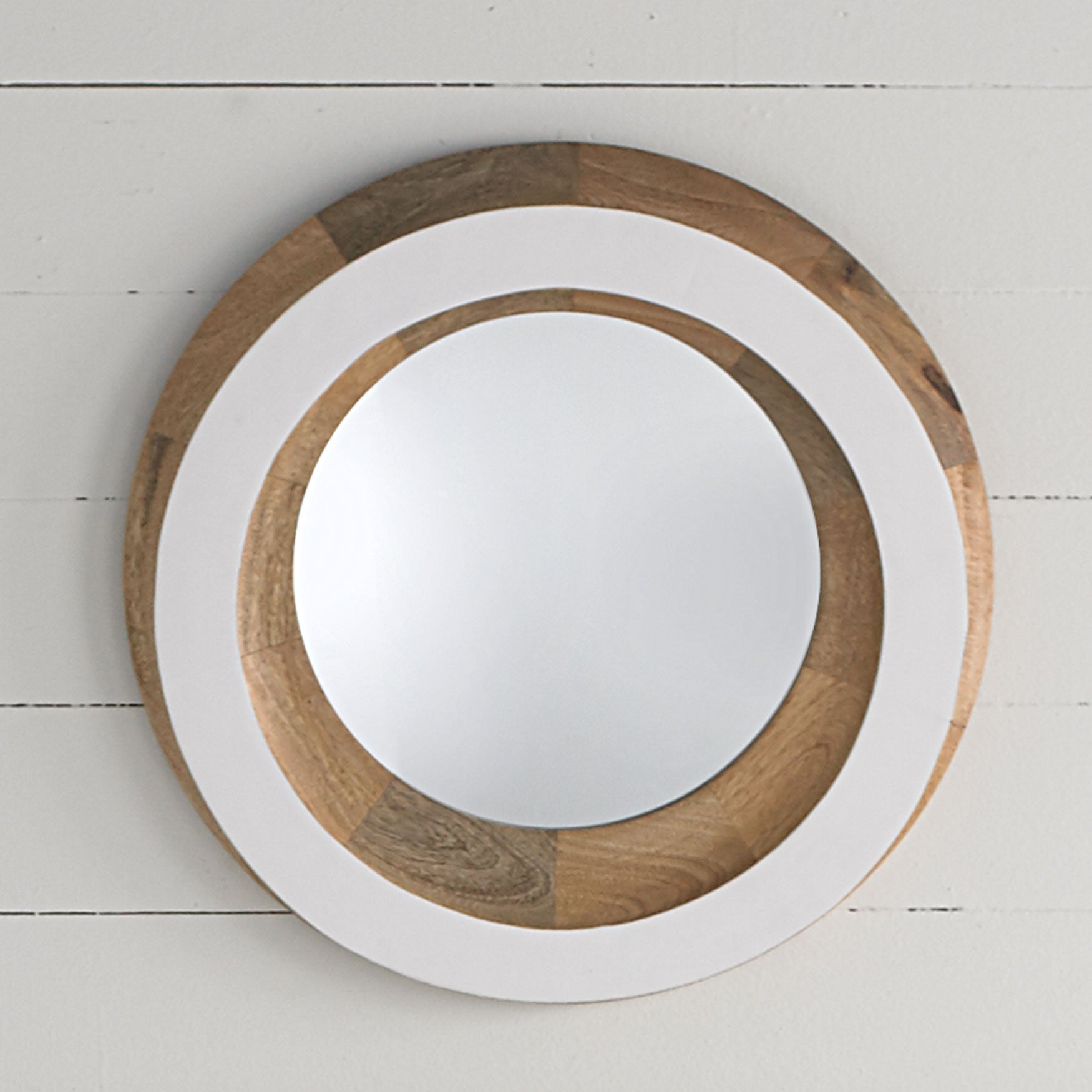 Laney Round Wooden Mirror Brylane Home