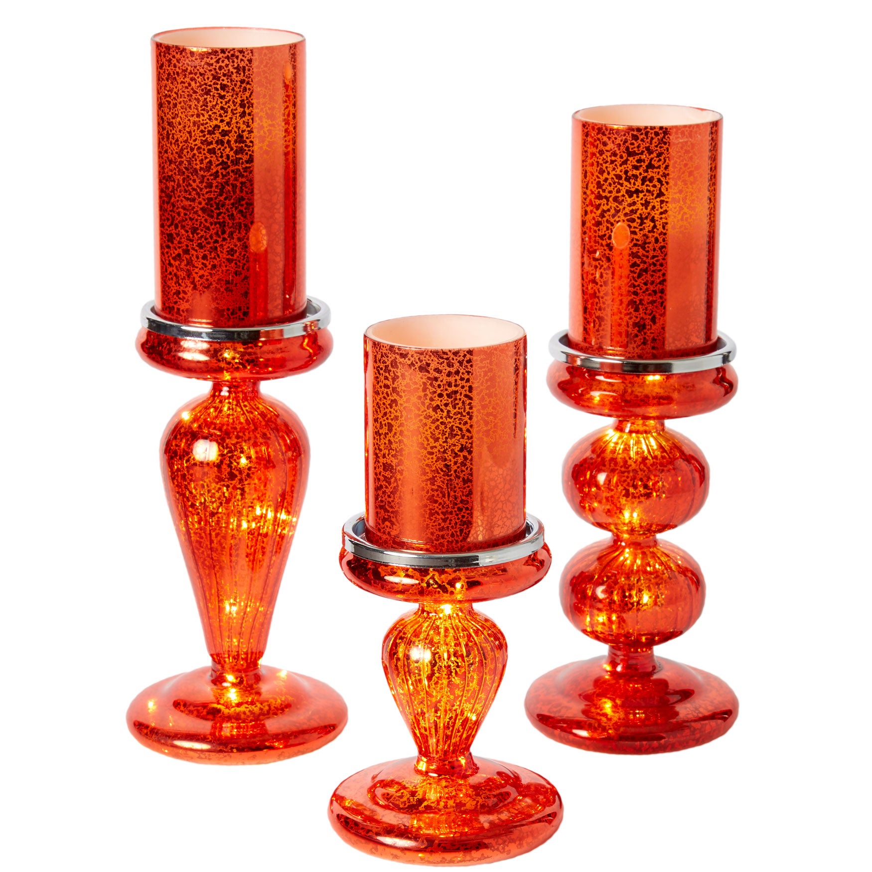 Set of 3 Candle Bases with LED Lights Brylane Home