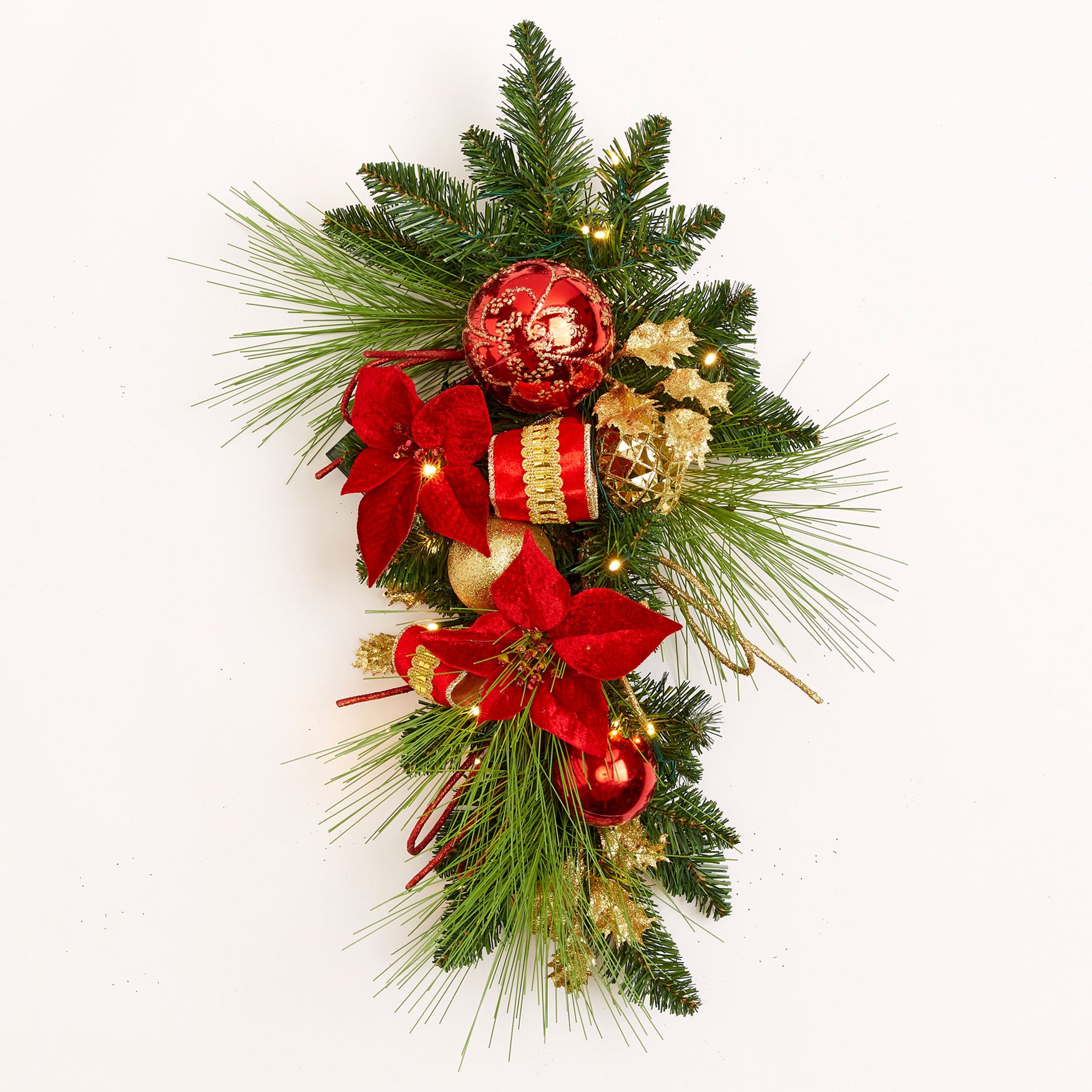Ribbon Swag Outdoor Christmas Lighted Decorations And Decor