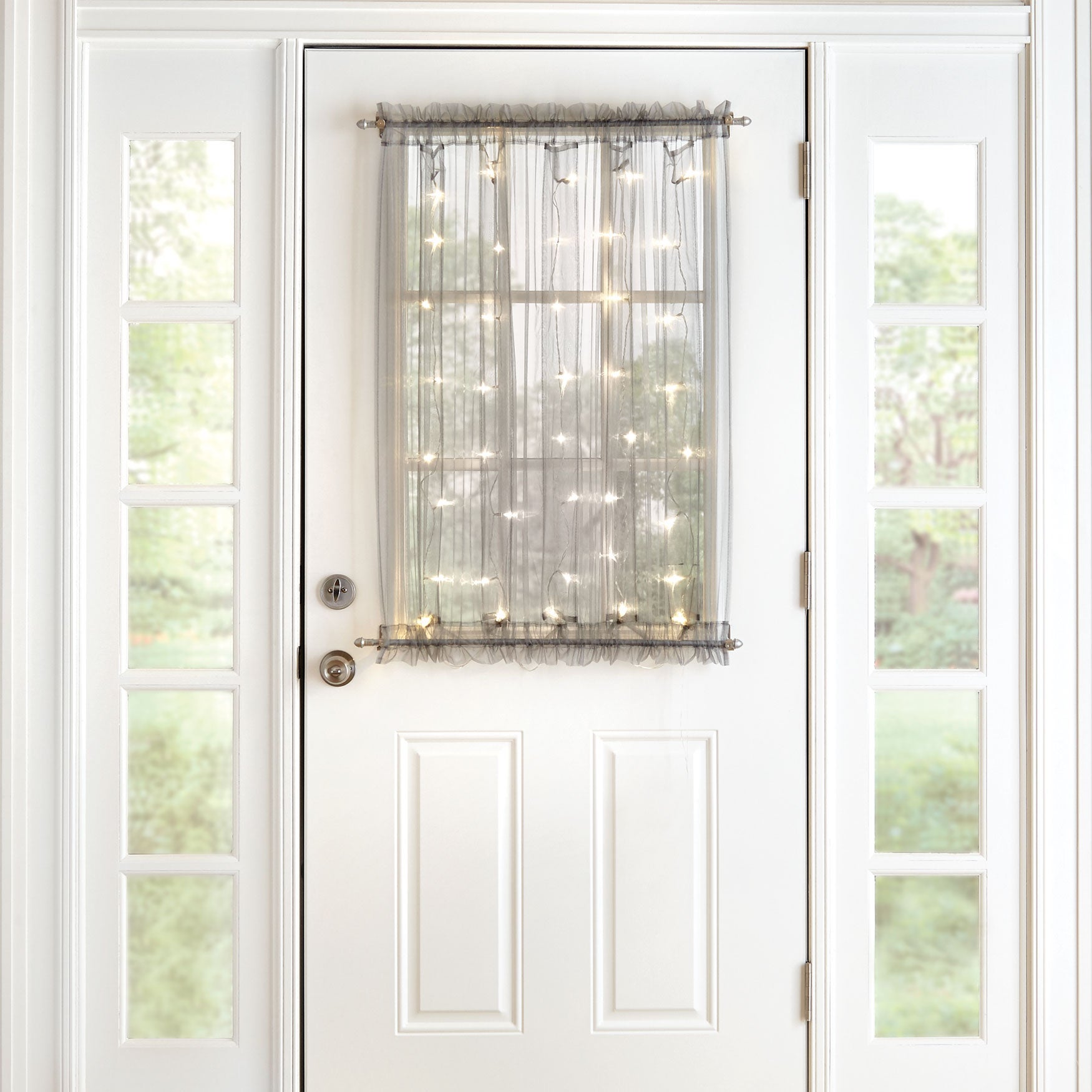 40 Quot Pre Lit Door Panel Plus Size Sheer Curtains