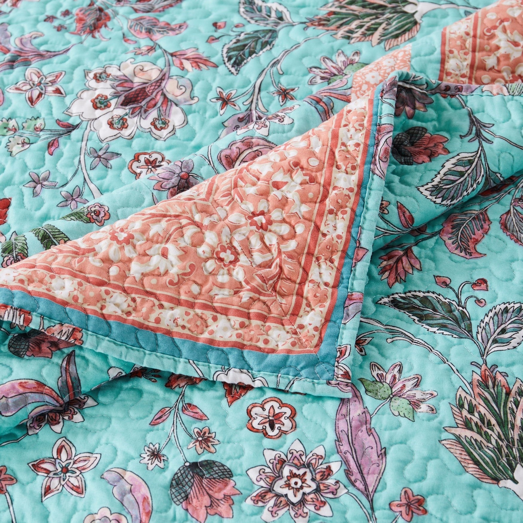 Audrey Turquoise Quilt Set Brylane Home