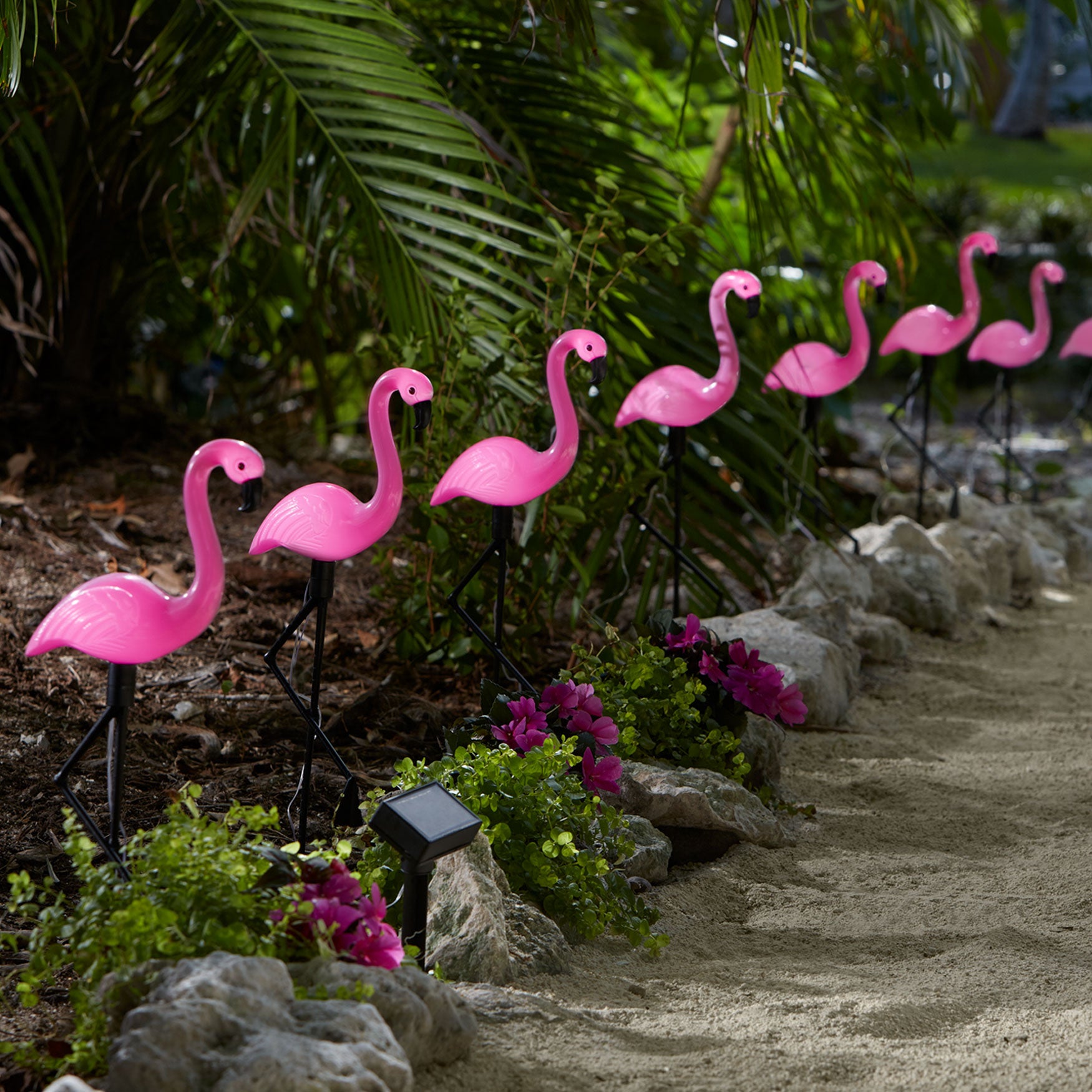 Flamingo Solar Stake Lights, Set of 10| Outdoor Lighting ...