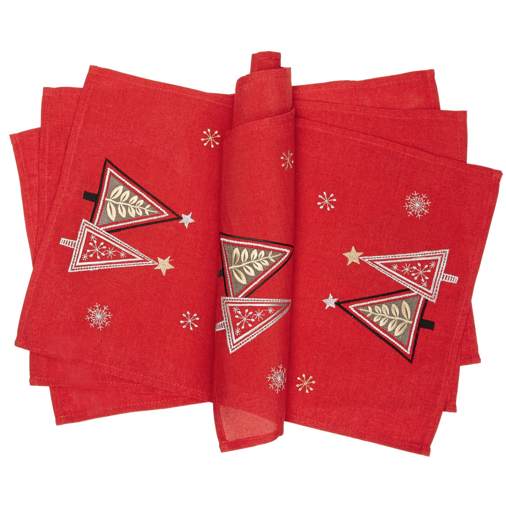 Embroidered Christmas Placemats, Set of 4 Brylane Home