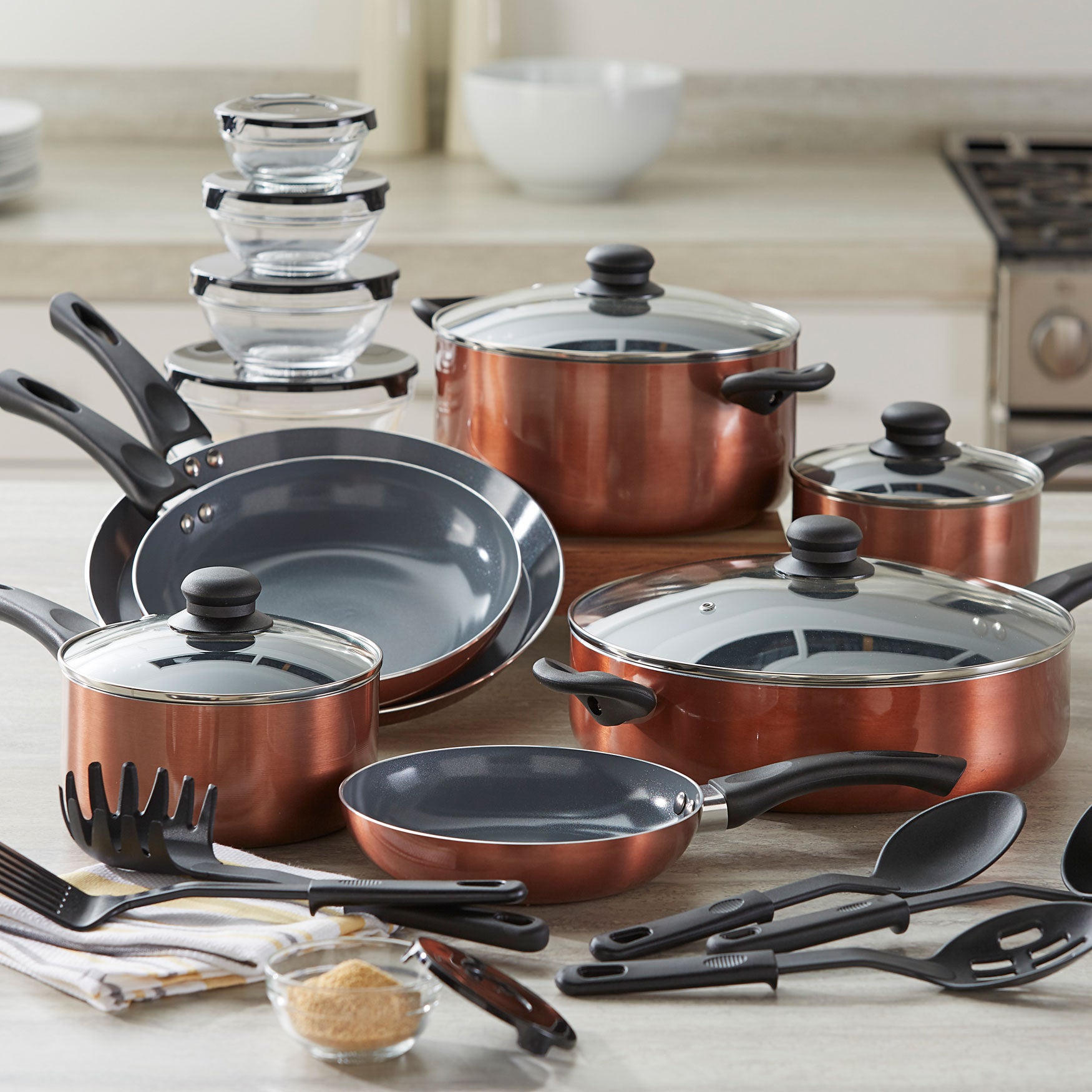 26 Pc Aluminum Cookware Set Cookware Sets Brylane Home 26 Pc Aluminum Cookware Set Cookware Sets Brylane Home