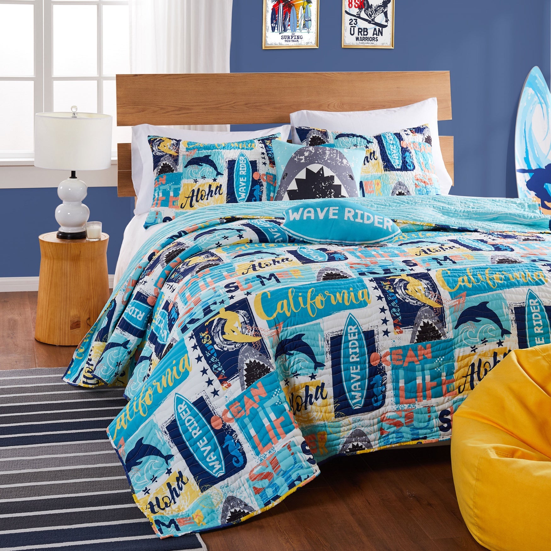 Wave Rider Quilt And Pillow Sham Set Brylane Home