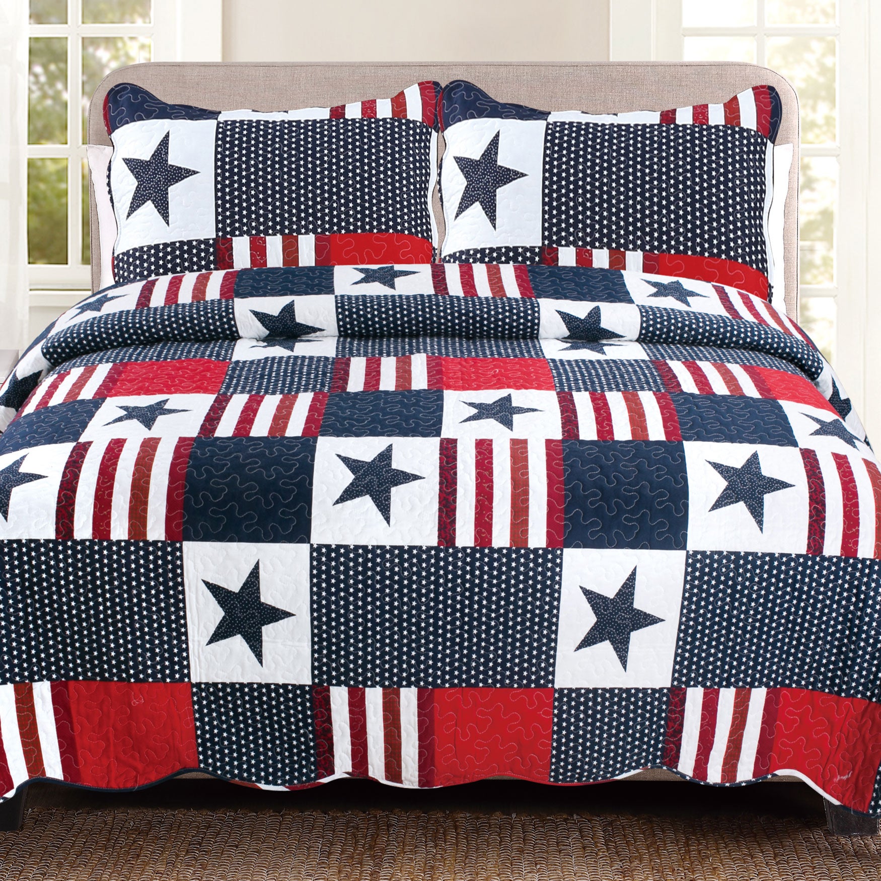 Americana Red, White & Blue Quilt Set Brylane Home