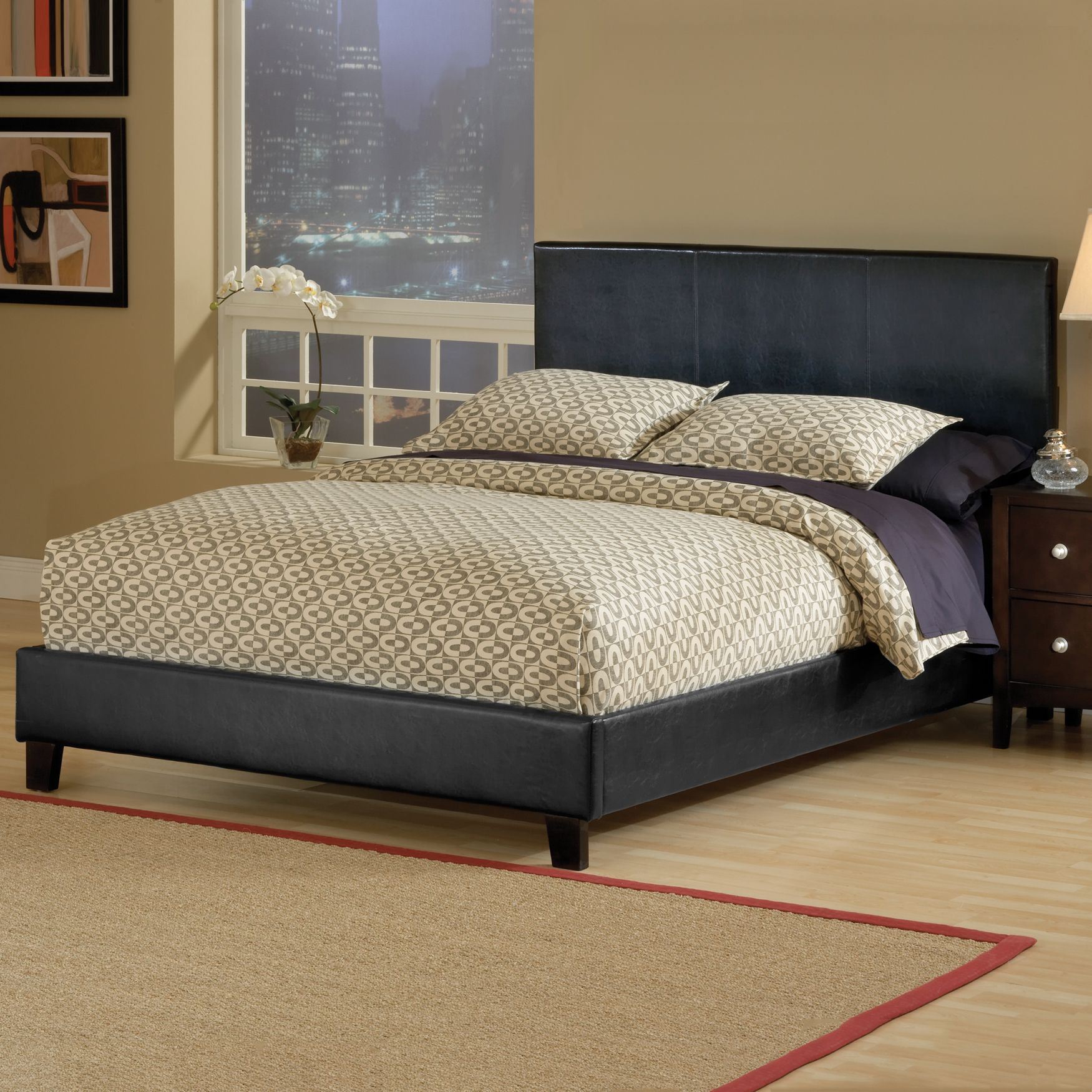 Hillsdale Harbortown Black Bed Set with Side Rails Beds Brylane Home