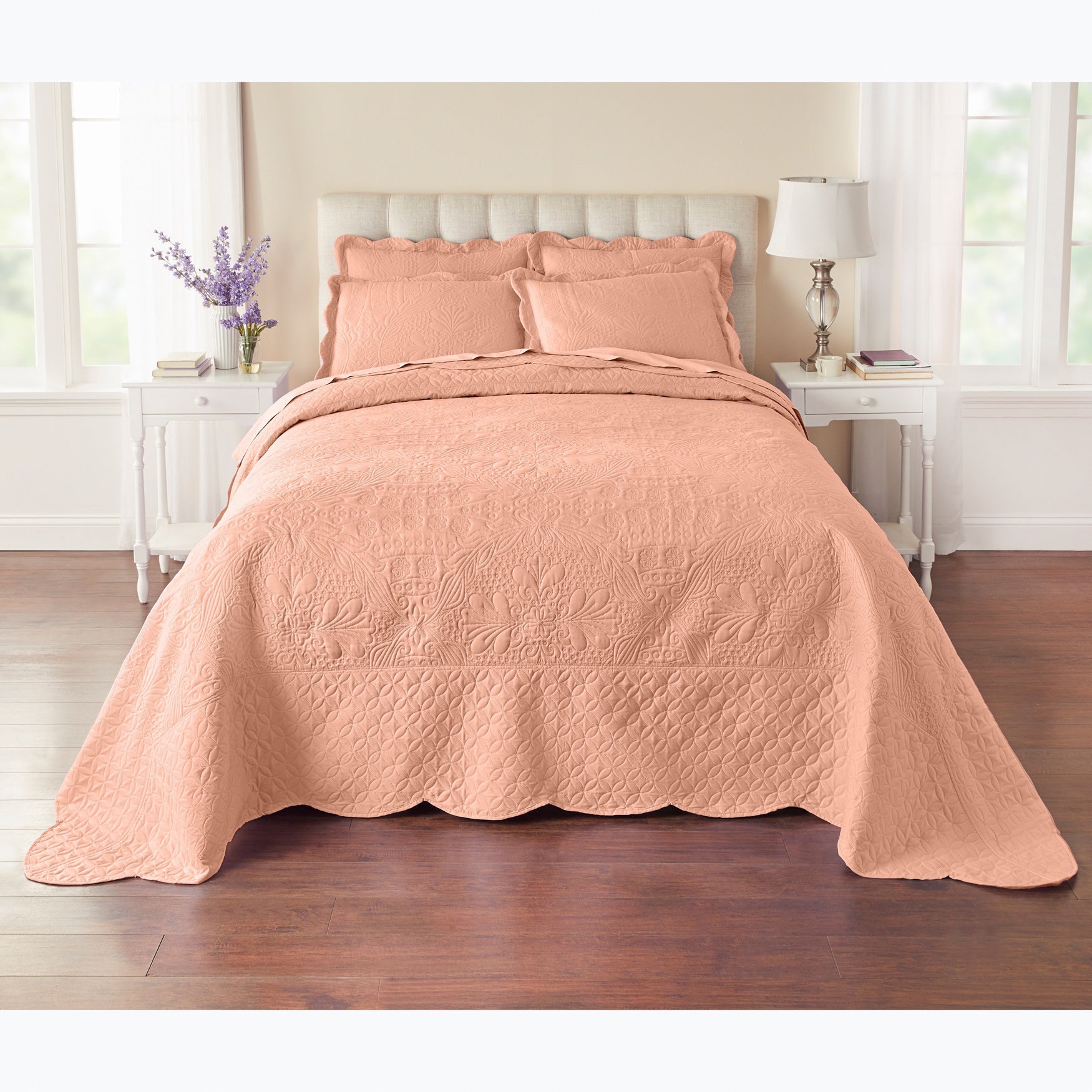 BrylaneHome Lily Damask Bedspread Bedding Collection - Picture 11 of 15