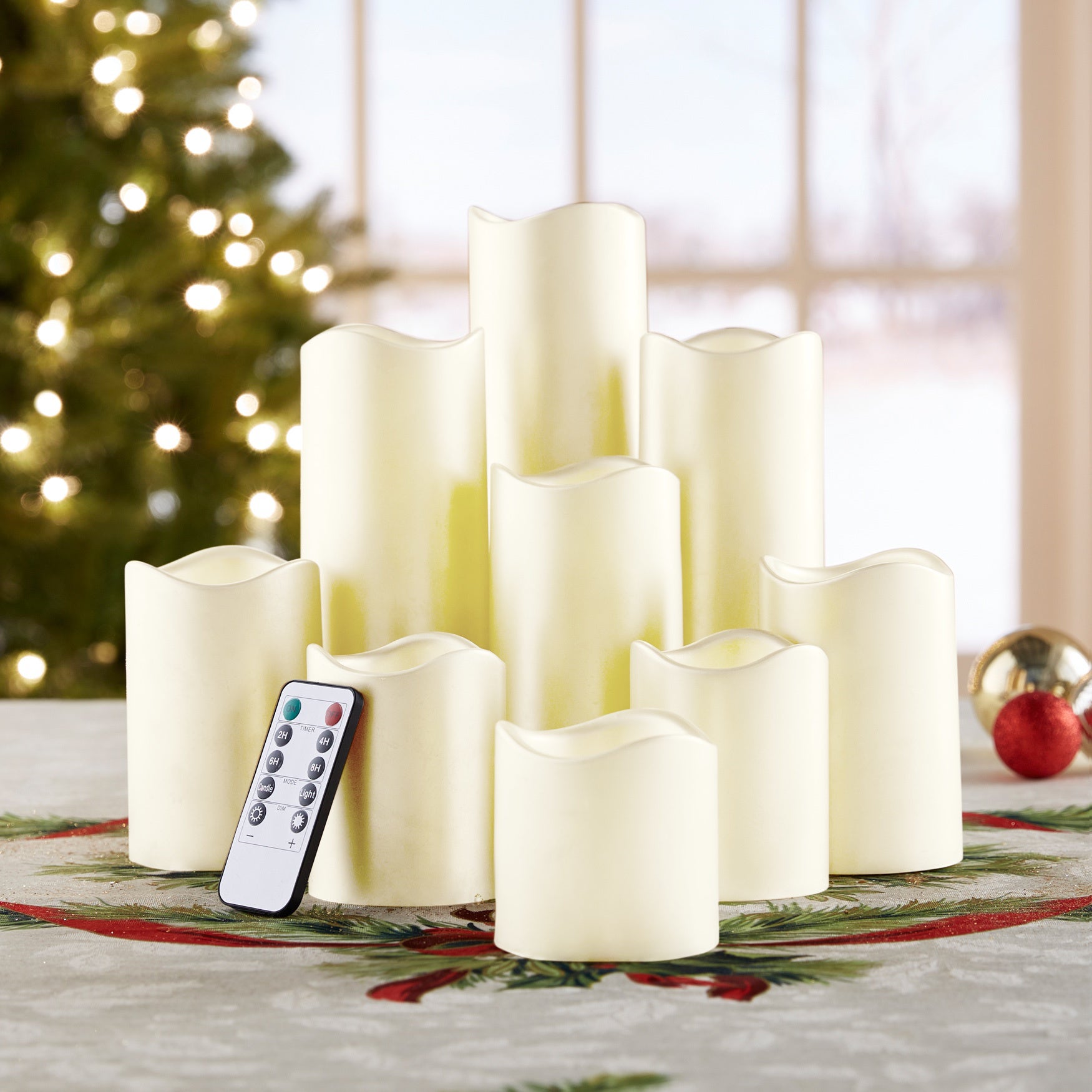 BatteryOperated Candles with Remote, Set of 9 Brylane Home