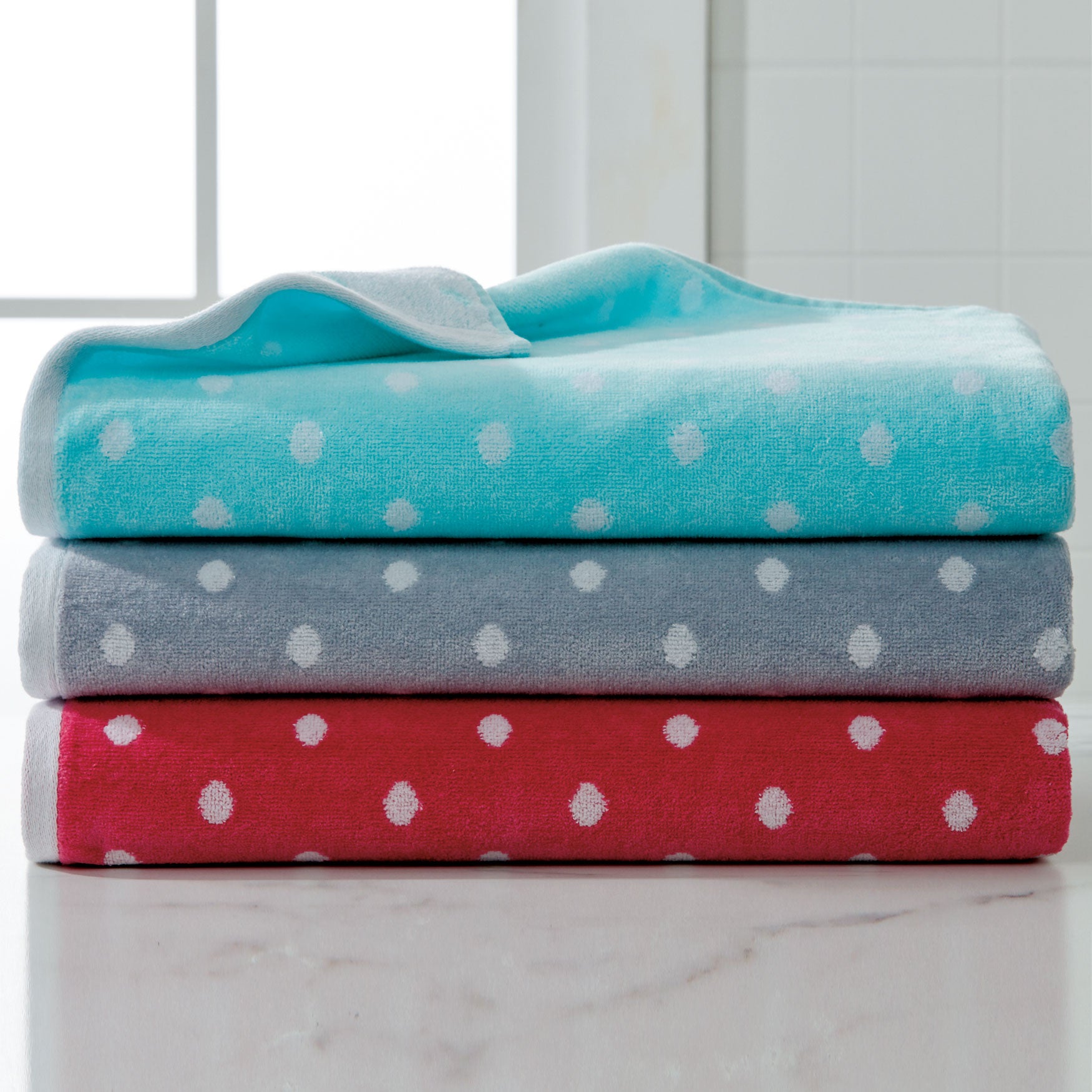 BH STUDIO® Polka Dot Oversized Cotton Bath Sheet Brylane Home