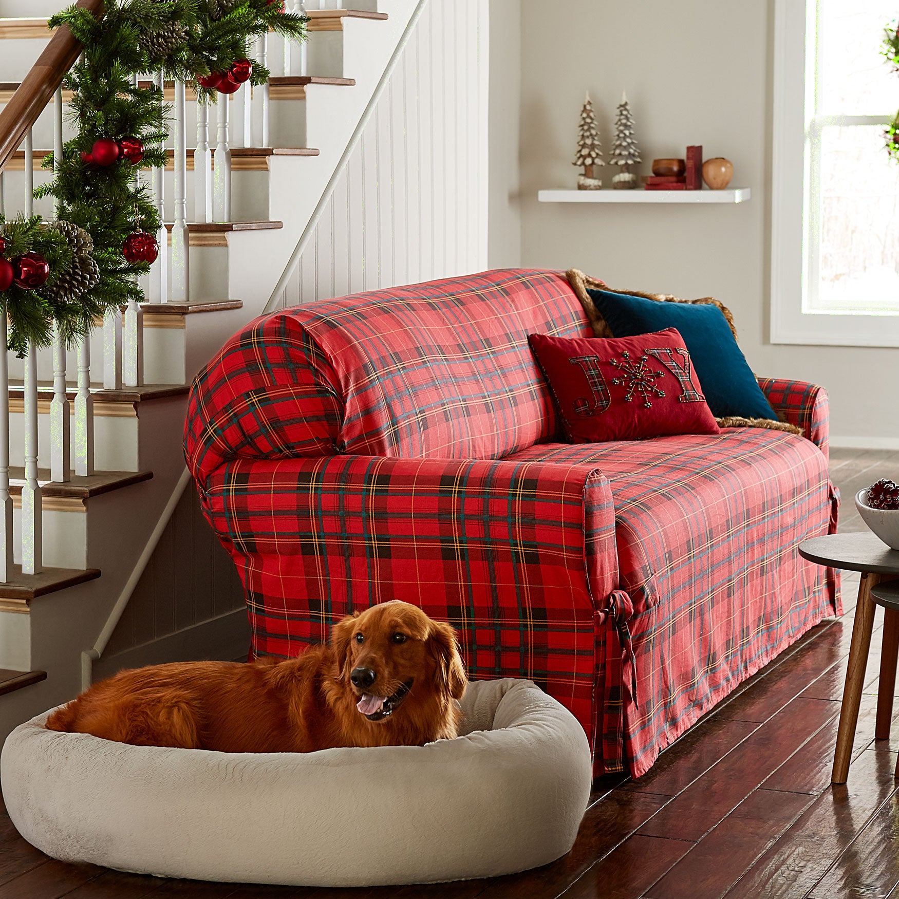 Highland Plaid RelaxedFit Sofa Slipcover Brylane Home