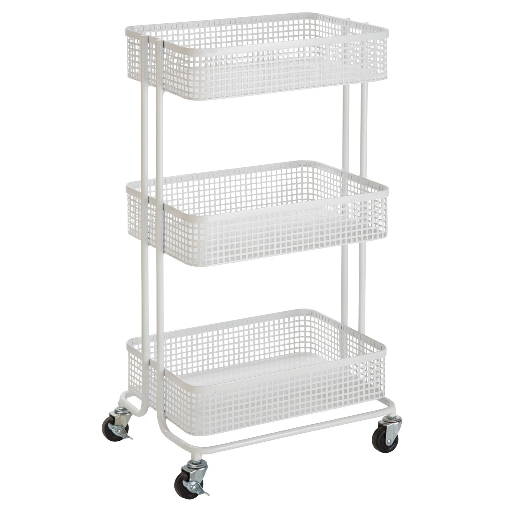 Aristo 3 Tier Rolling Storage Cart Plus Size Brylane Home Aristo 3 Tier Rolling Storage Cart White