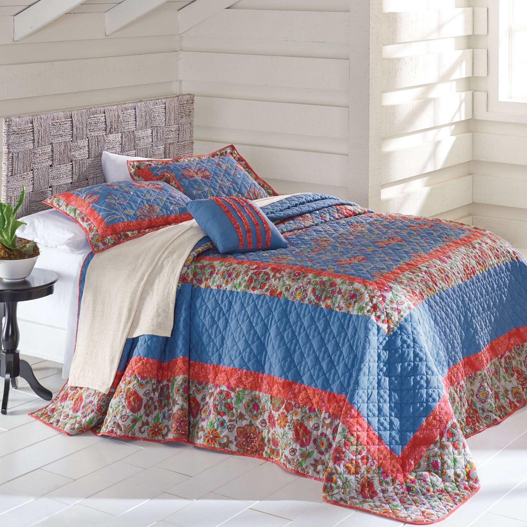 Luna Embroidered Bedspread Bedding Brylane Home