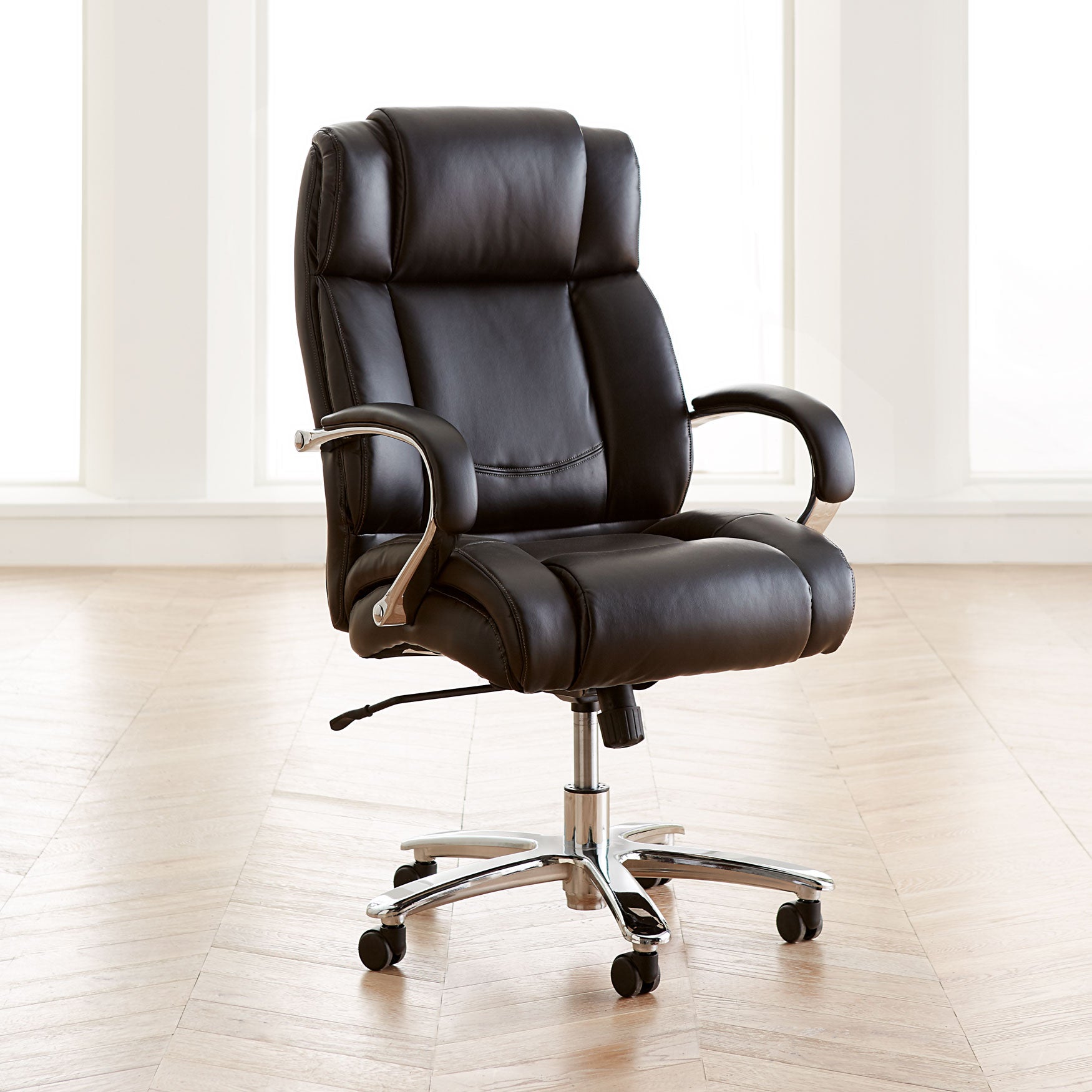 Big And Tall Chrome Finish Office Chair Brylane Home