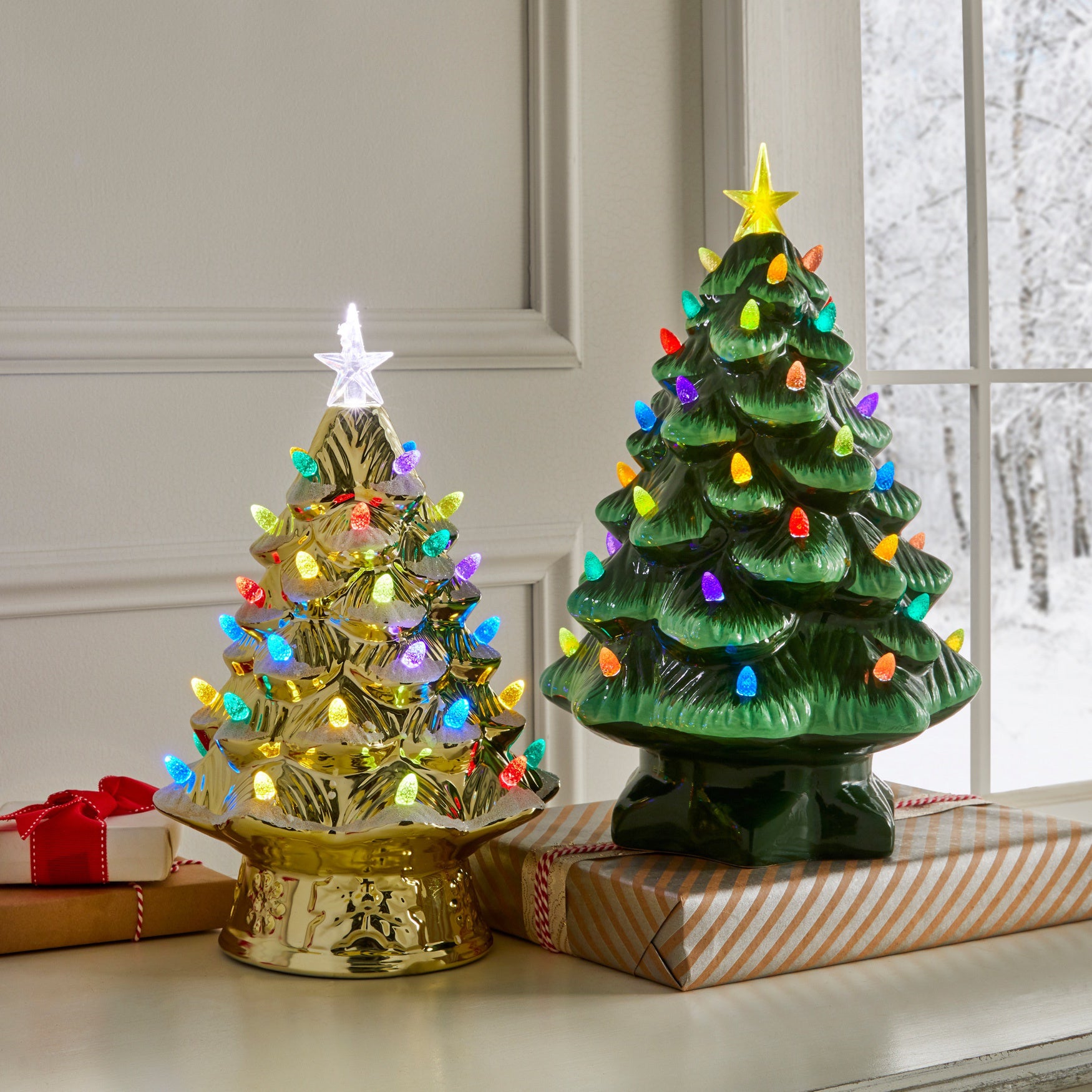 Mr Christmas Pre Lit Nostalgic Porcelain Christmas Tree Brylane Home
