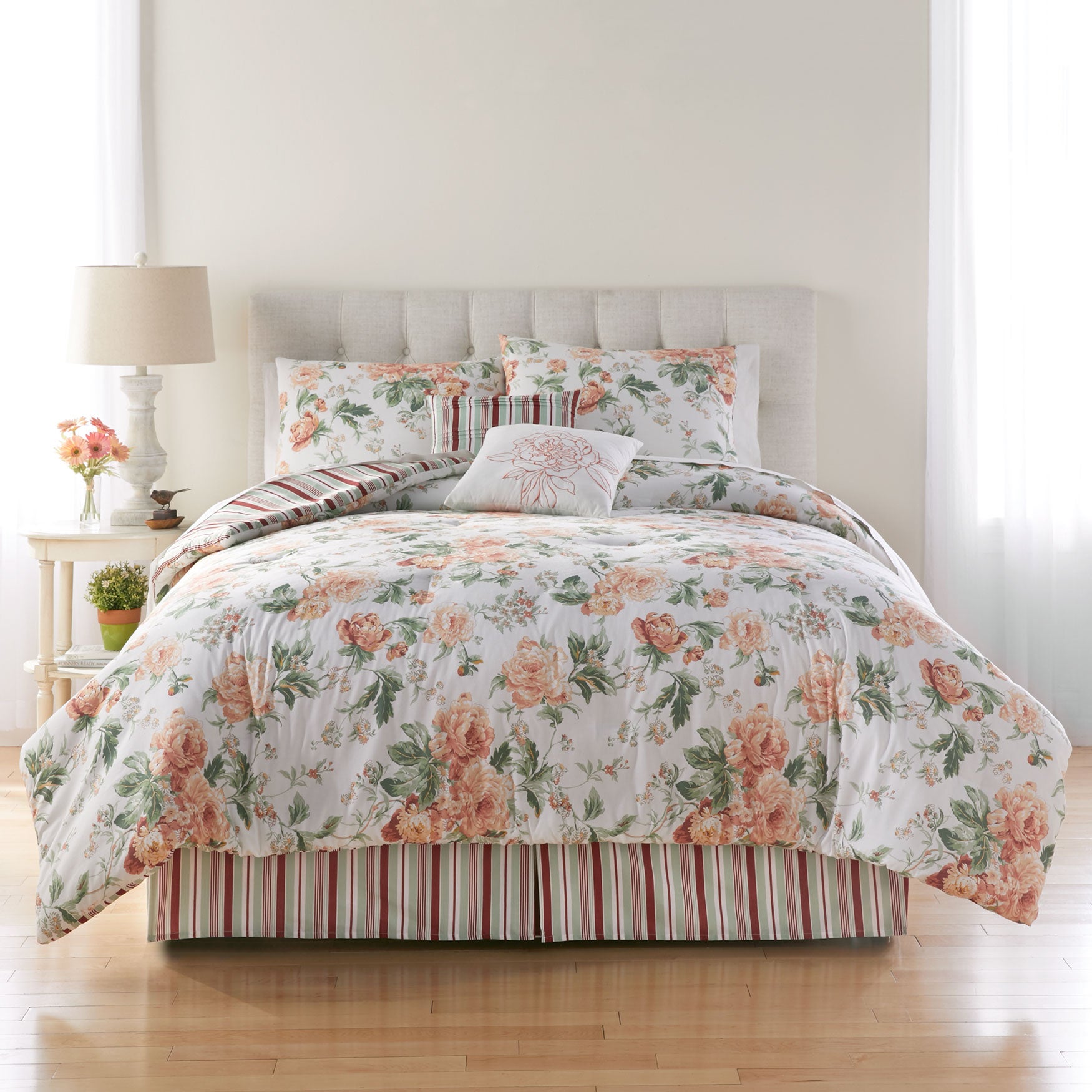 Cabbage Rose 6Pc. Comforter Set Brylane Home