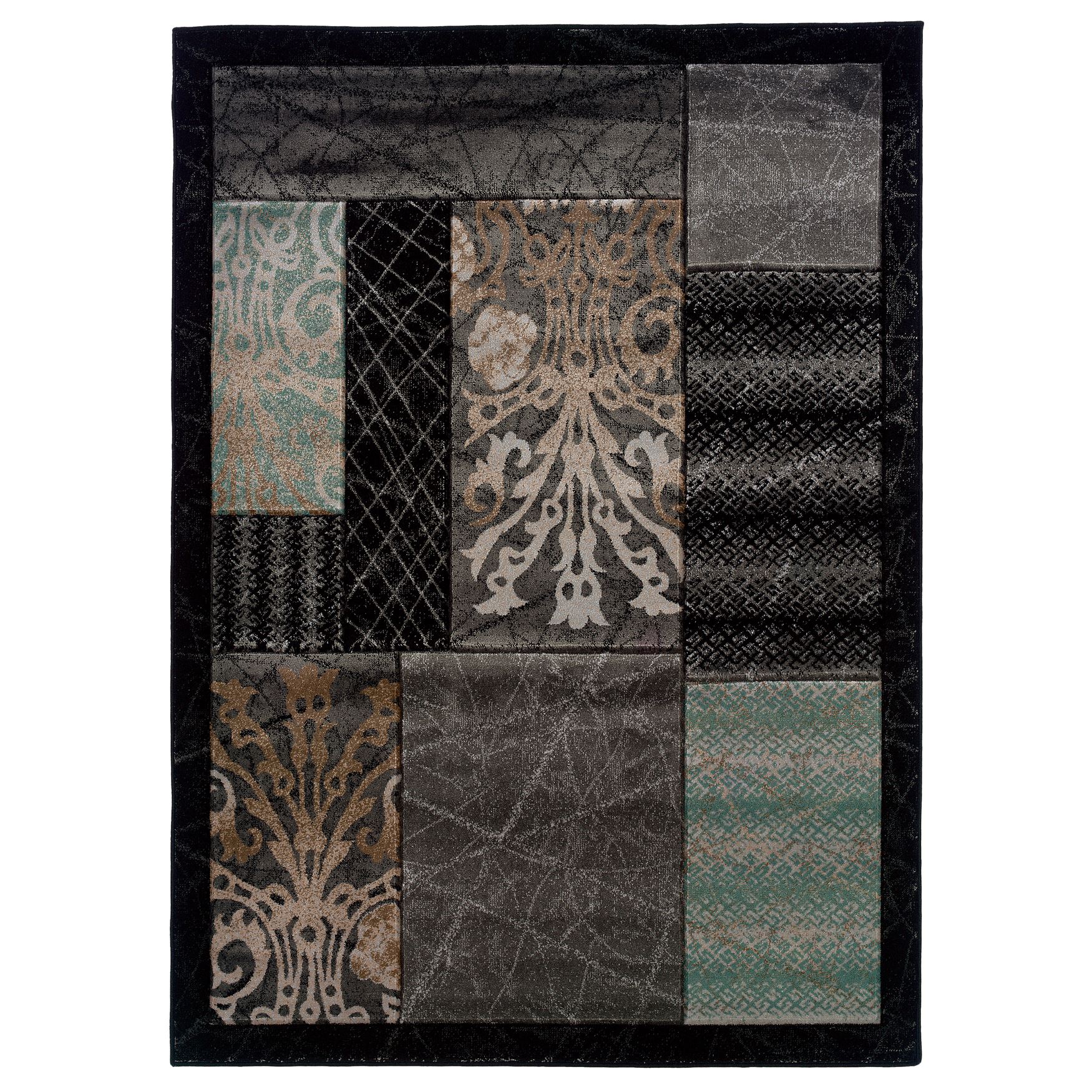 Milan Black/Black Area Rug Collection, 
