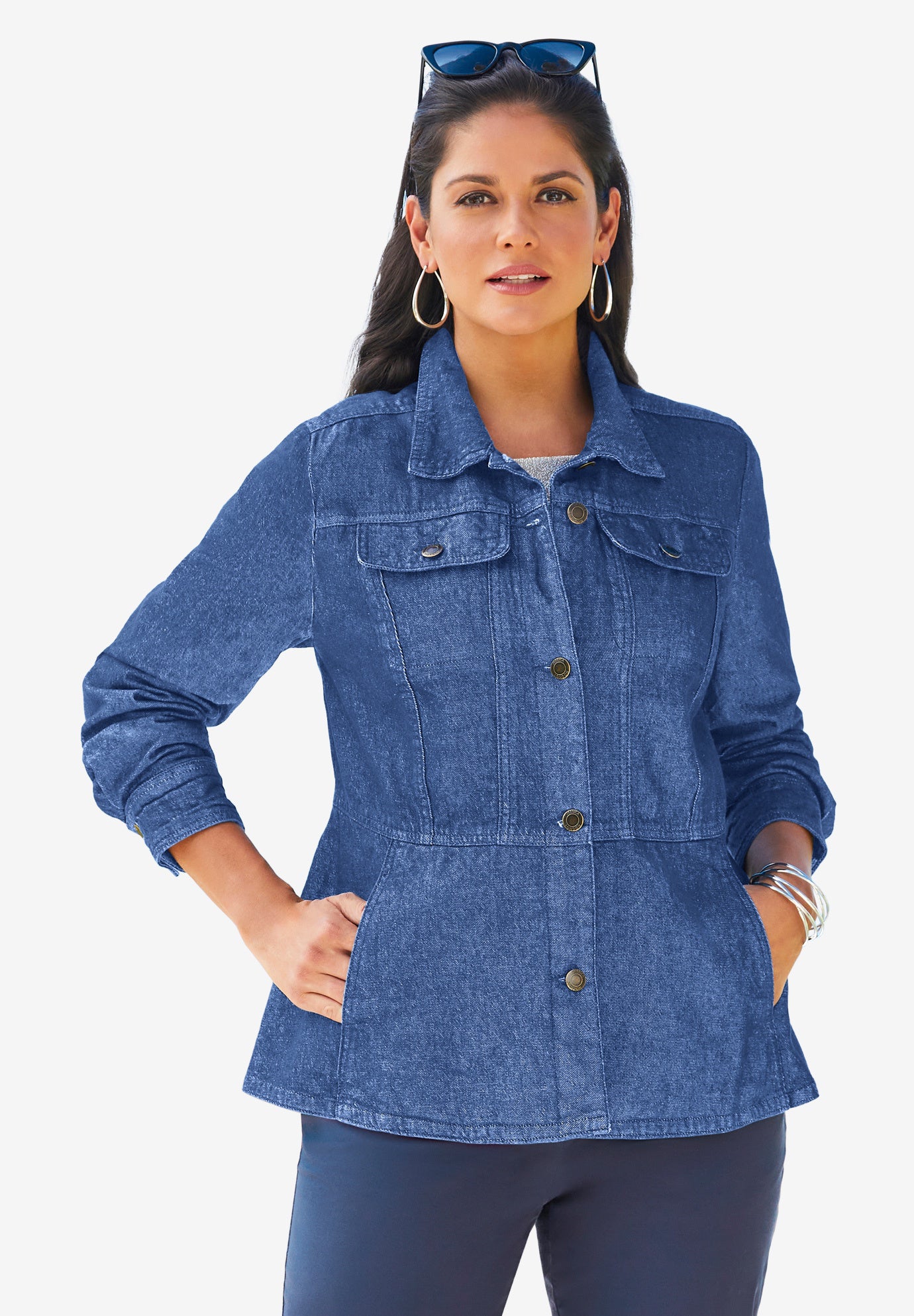 Peplum Denim Jacket Brylane Home