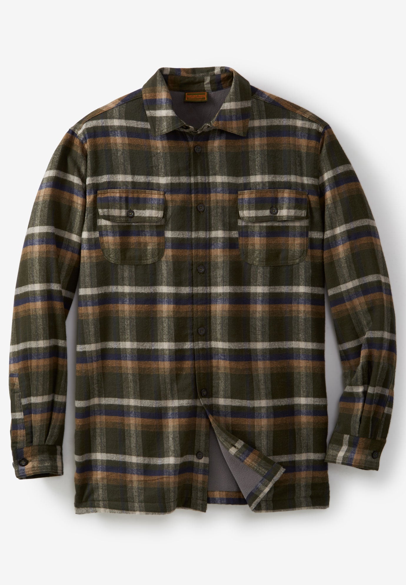 FleeceLined Flannel Shirt Jacket by Boulder Creek® Brylane Home