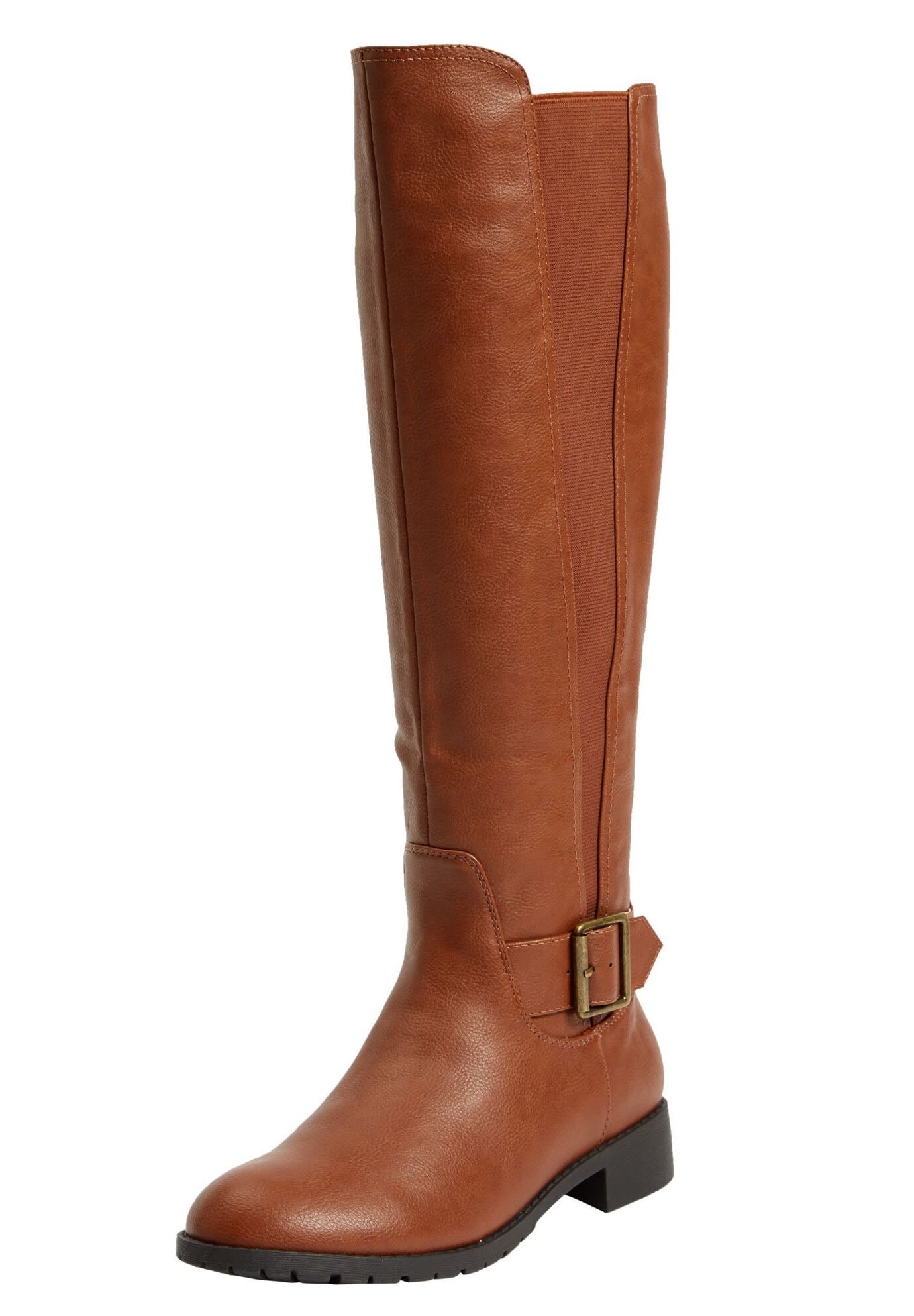 Cognac wide calf boots clearance