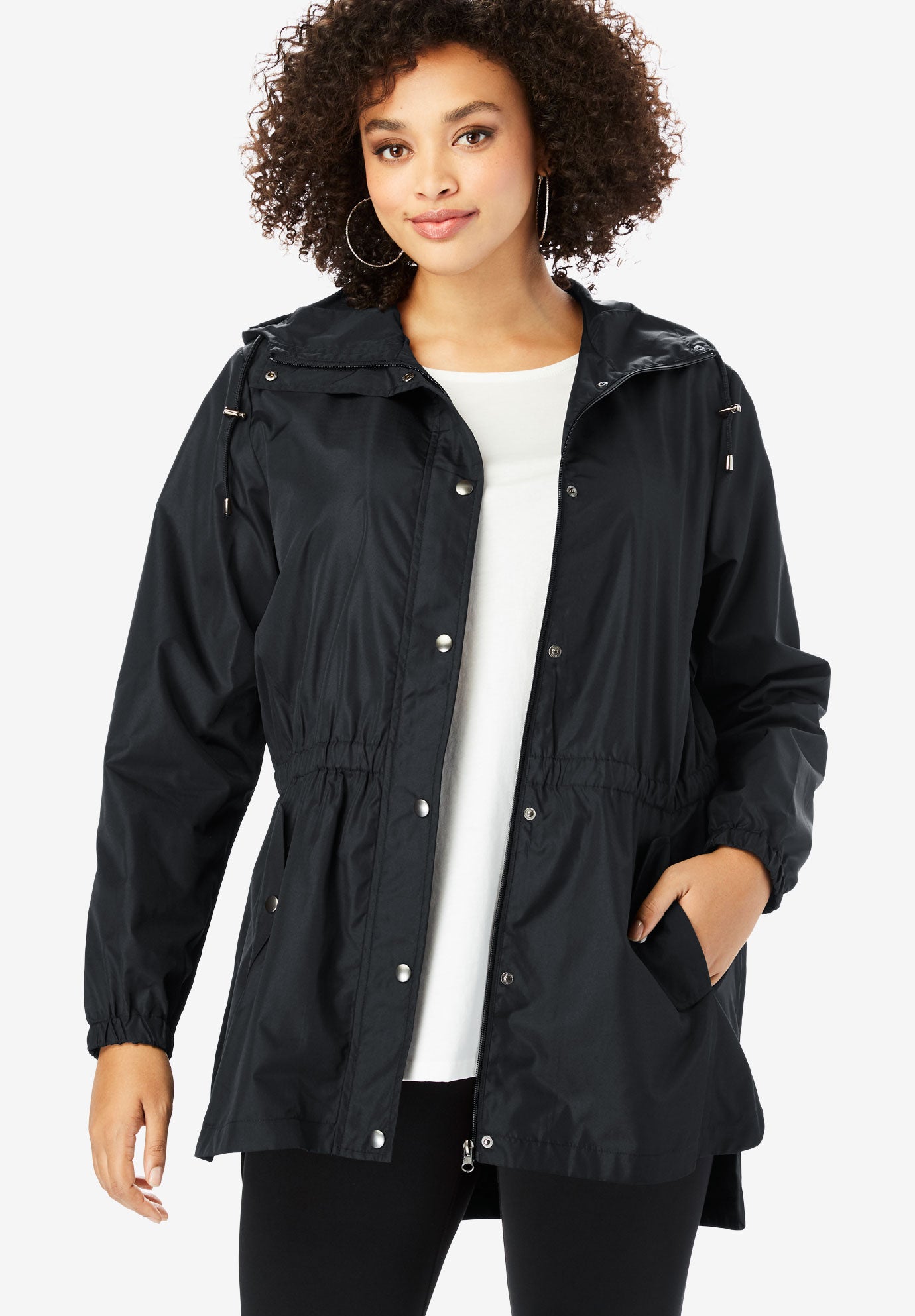 Essential Rain Jacket with HighLow Hem Brylane Home