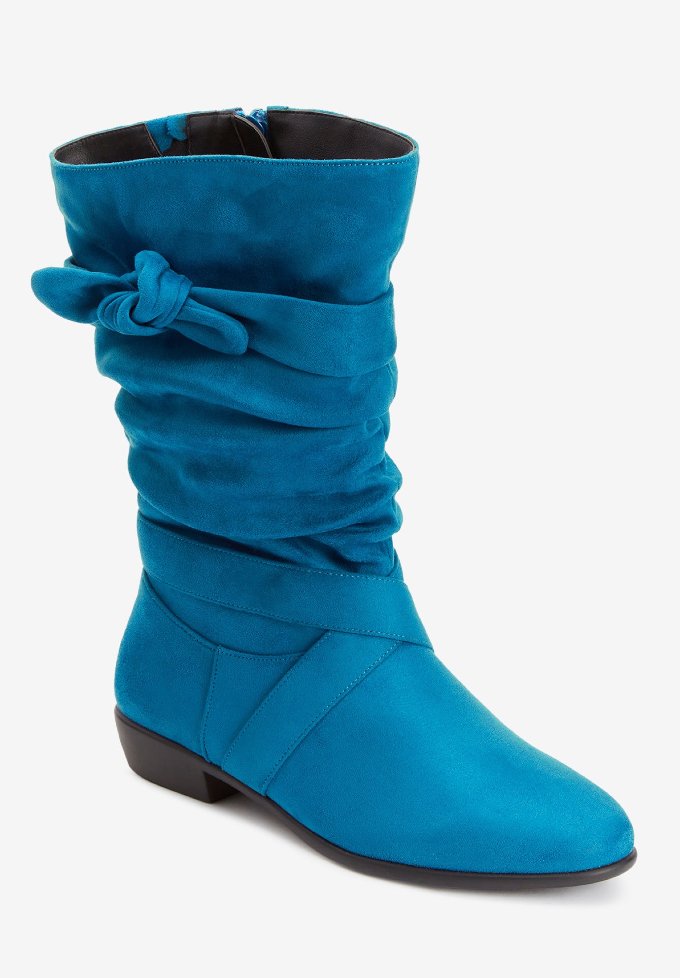 Blue wide calf boots sales