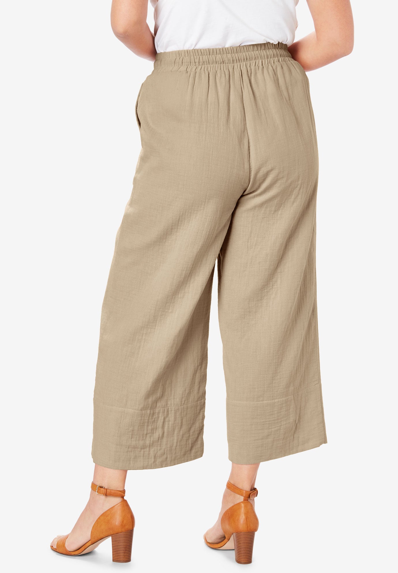 Gauze WideLeg Crop Pant Brylane Home