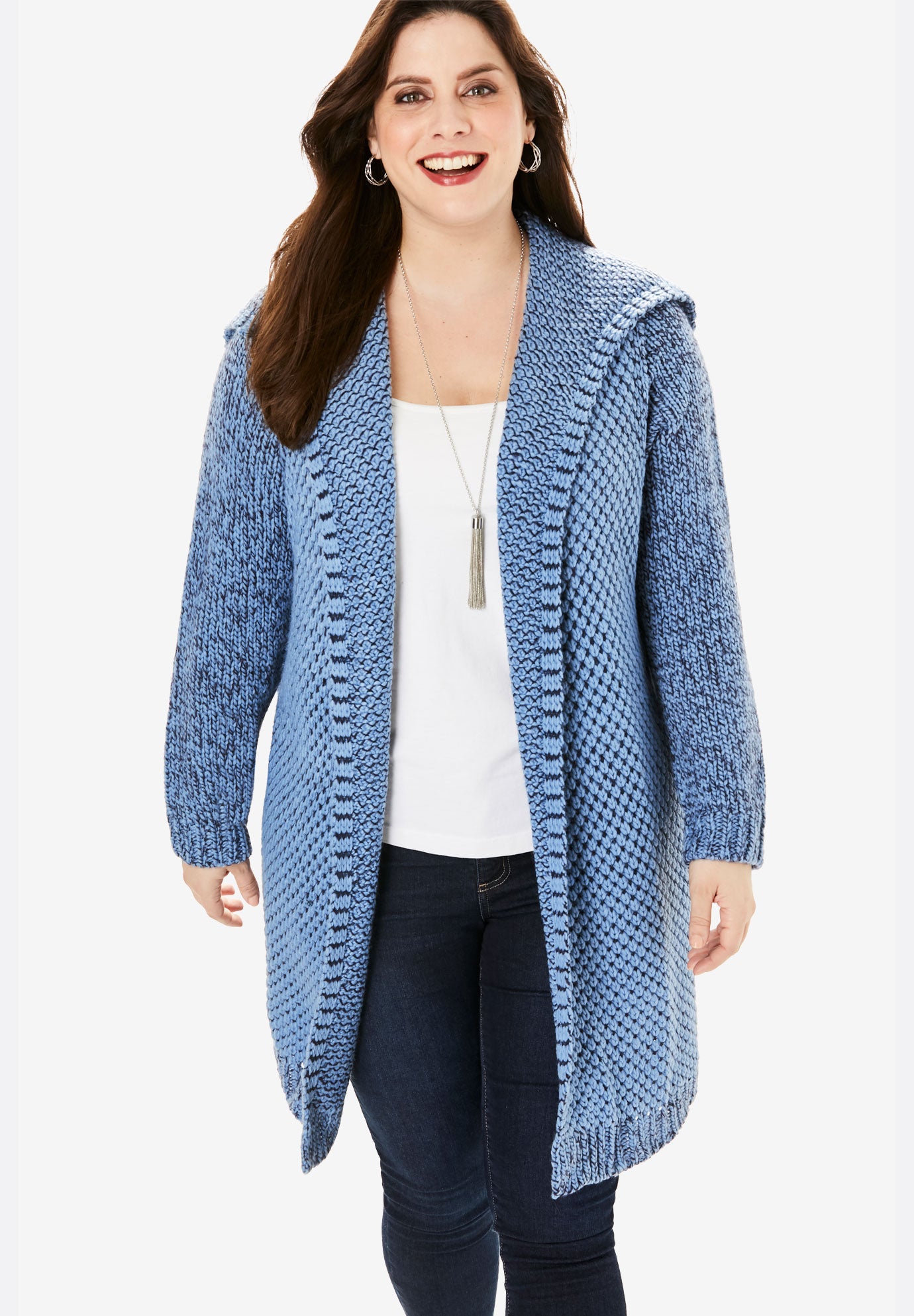 Chunky Tweed Cardigan Sweaters & Cardigans Brylane Home