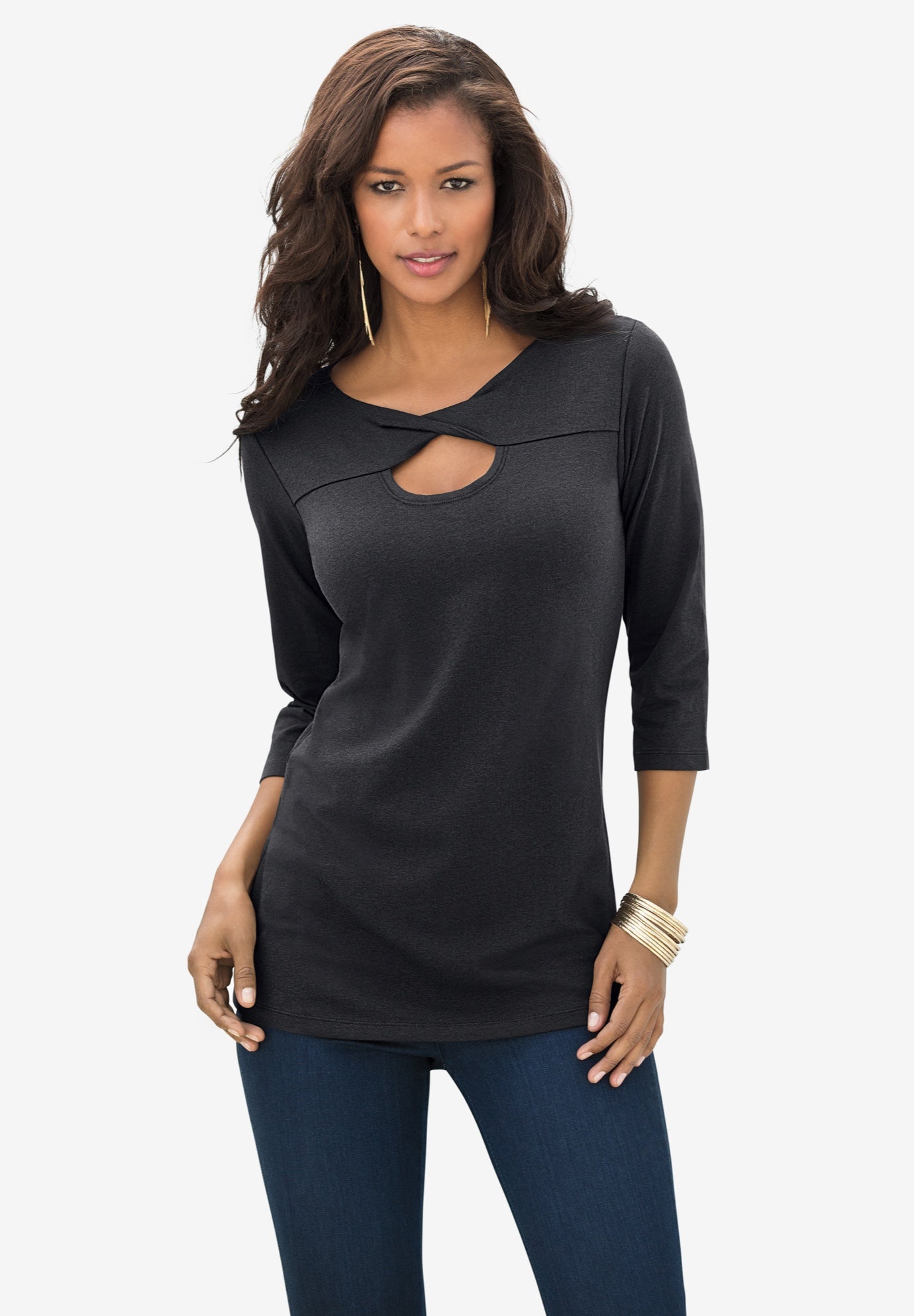 Twist-Neck Runway Tee | Brylane Home