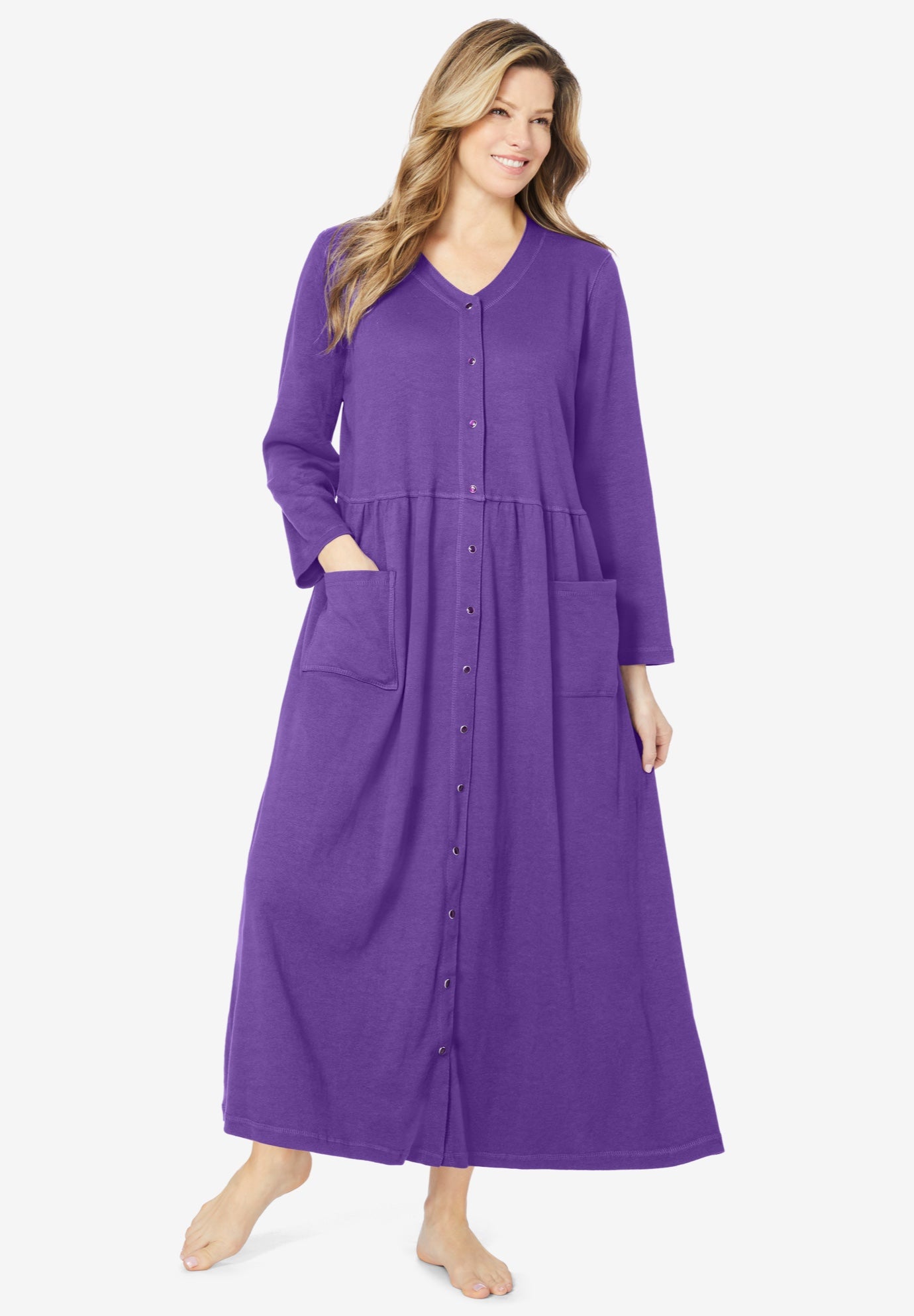 Fleece robe with snaps on sale