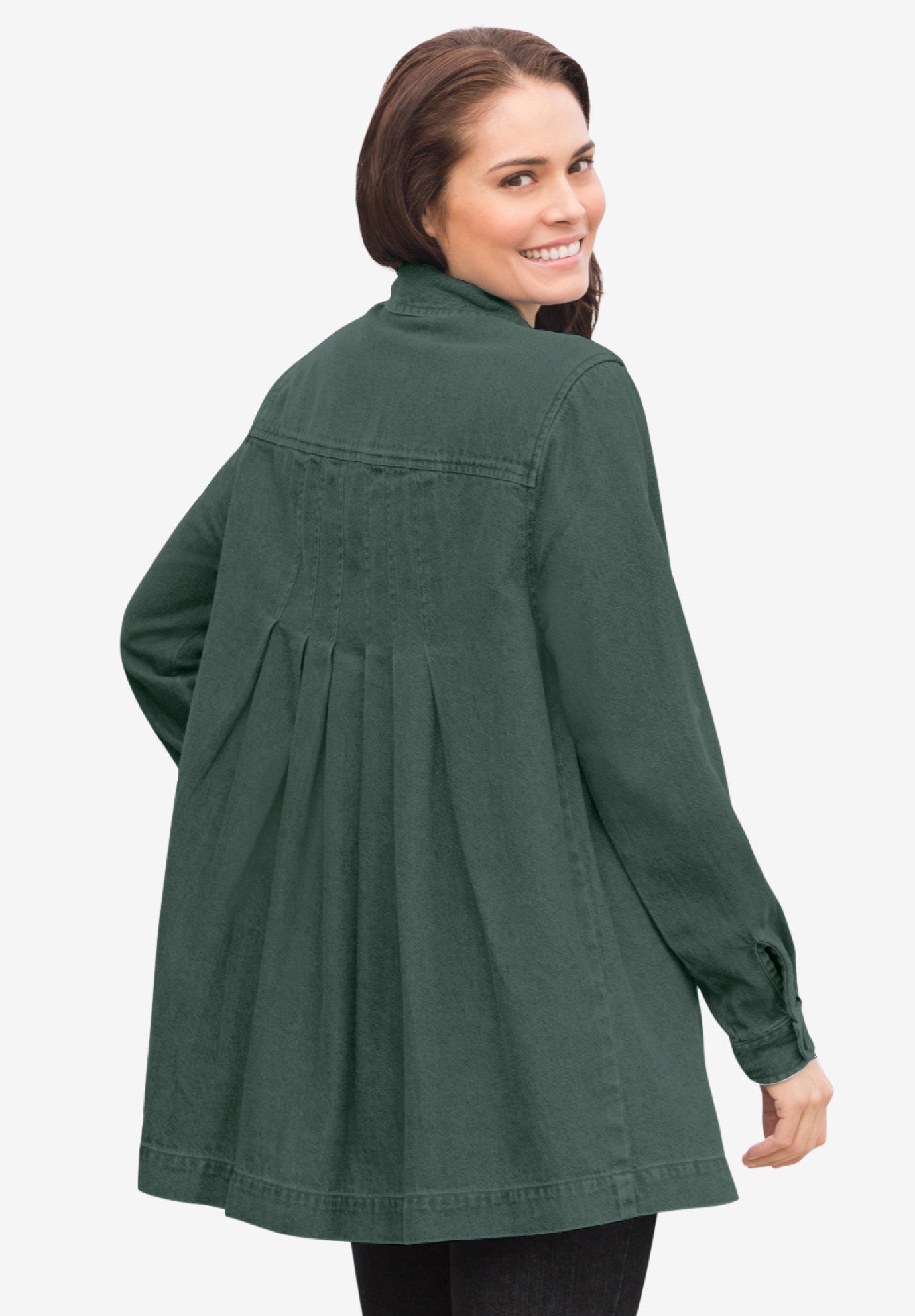 Pleated back denim jacket sale