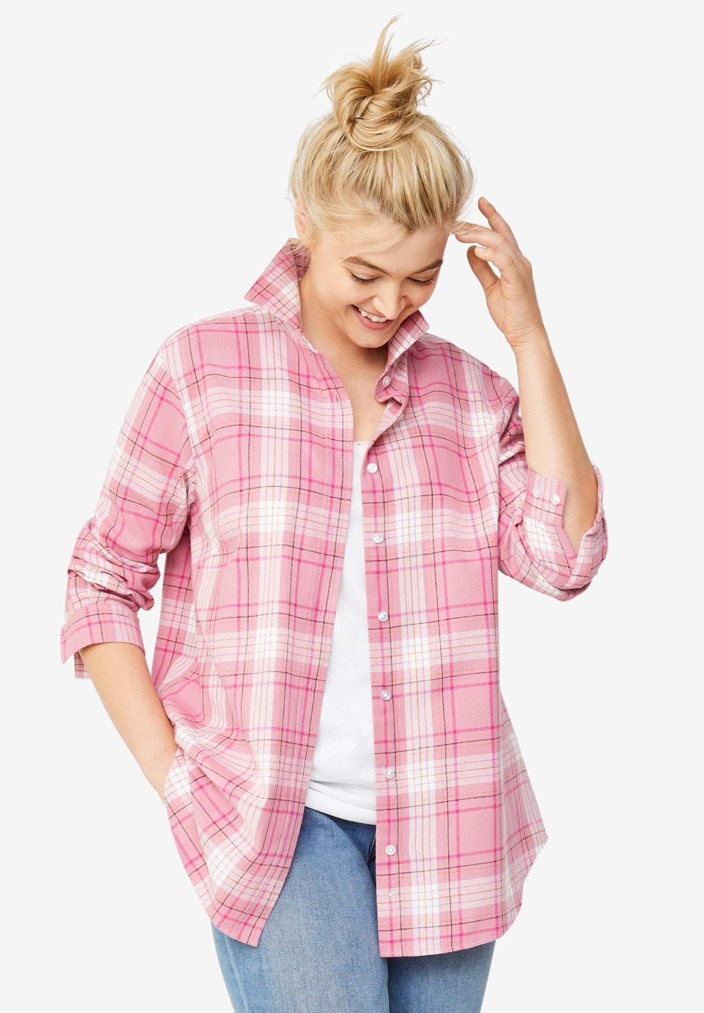 Pink flannels sales