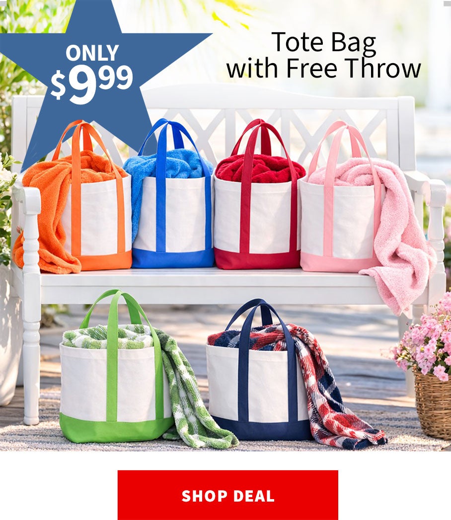 ONLY $9.99 TOTE BAG WITH FREE THROW