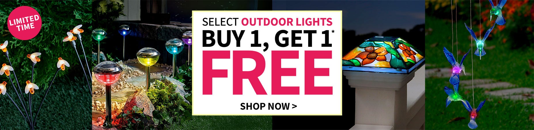 Buy 1 Get 1 FREE on Select Solar Lights