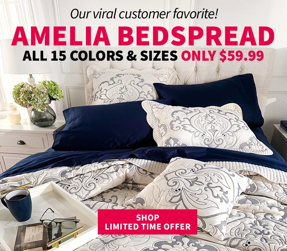 Amelia Bedspread All Colors and Sizes $59.99 