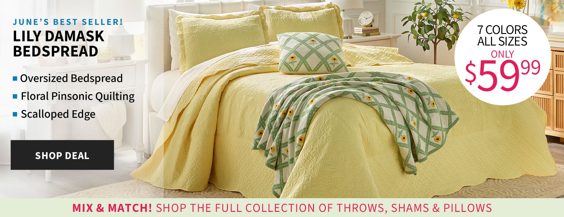 LILY DAMASK BEDSPREAD 