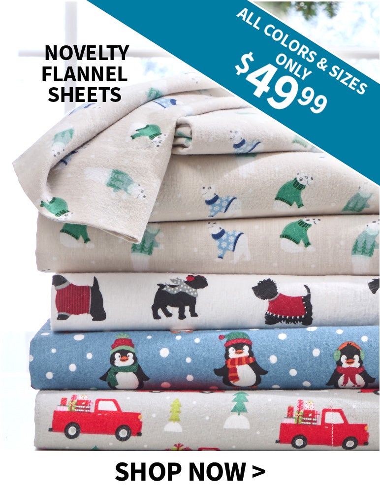 Novelty Flannel Sheets All Colors and Sizes $49.99 