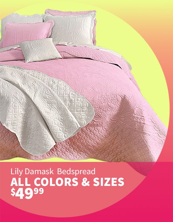 Traditional Lily Damask Bedspread