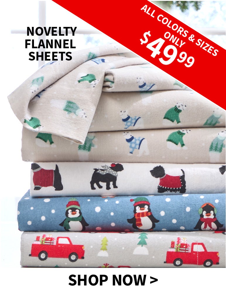 Novelty Flannel Sheets All Colors and Sizes $49.99 