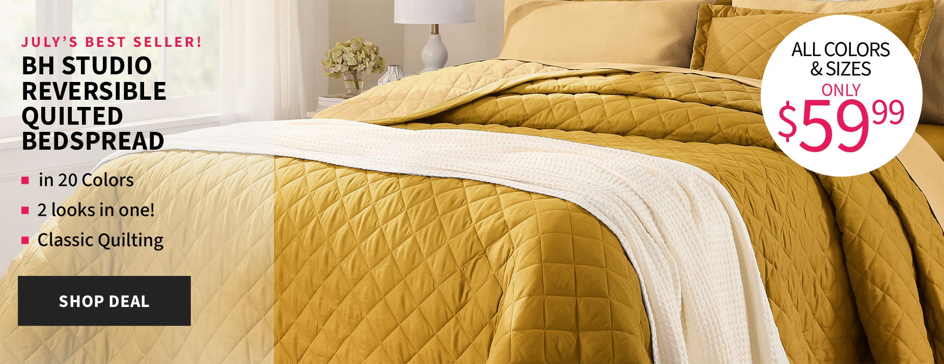 BH STUDIO REVERSIBLE BEDSPREAD ALL COLORS & SIZES $59.99