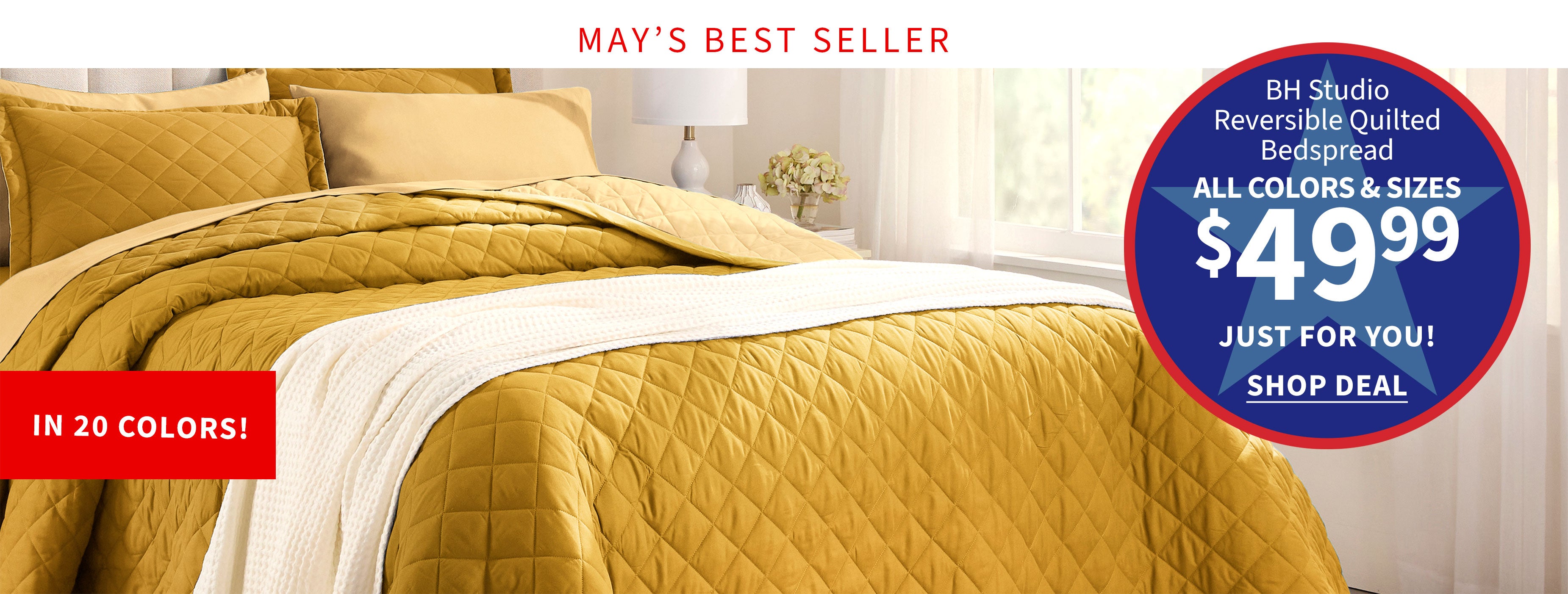 BH Studio Reversible Quilted Bedspread Deal 