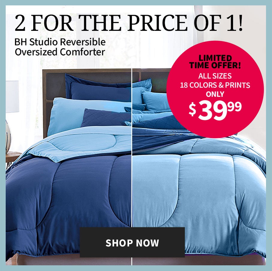 2 for the price of 1! BH Studio Reversable Oversized Comforter $39.99