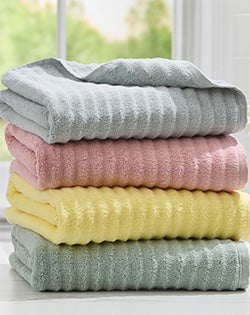 2-Pc. Ribbed Cotton Bath Towel Set