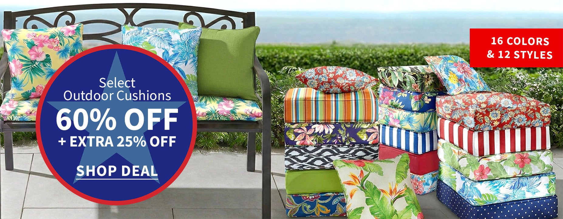 SELECT OUTDOOR CUSHIONS 60% OFF + EXTRA 25% OFF