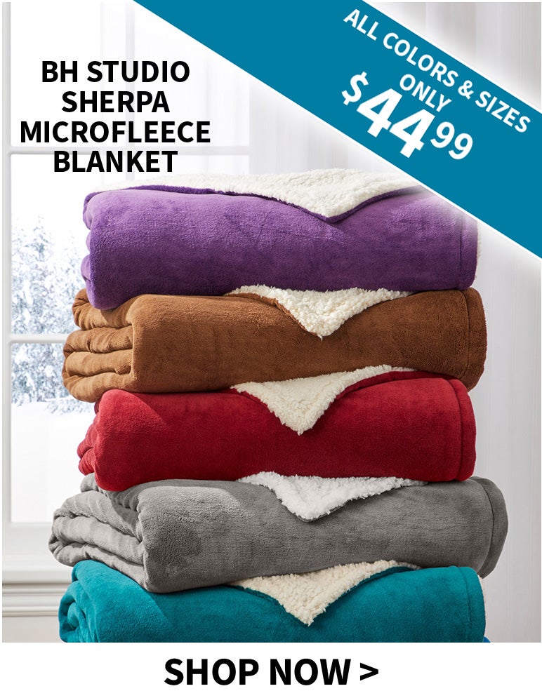 BH STUDIO SHERPA MICROFLEECE BLANKET